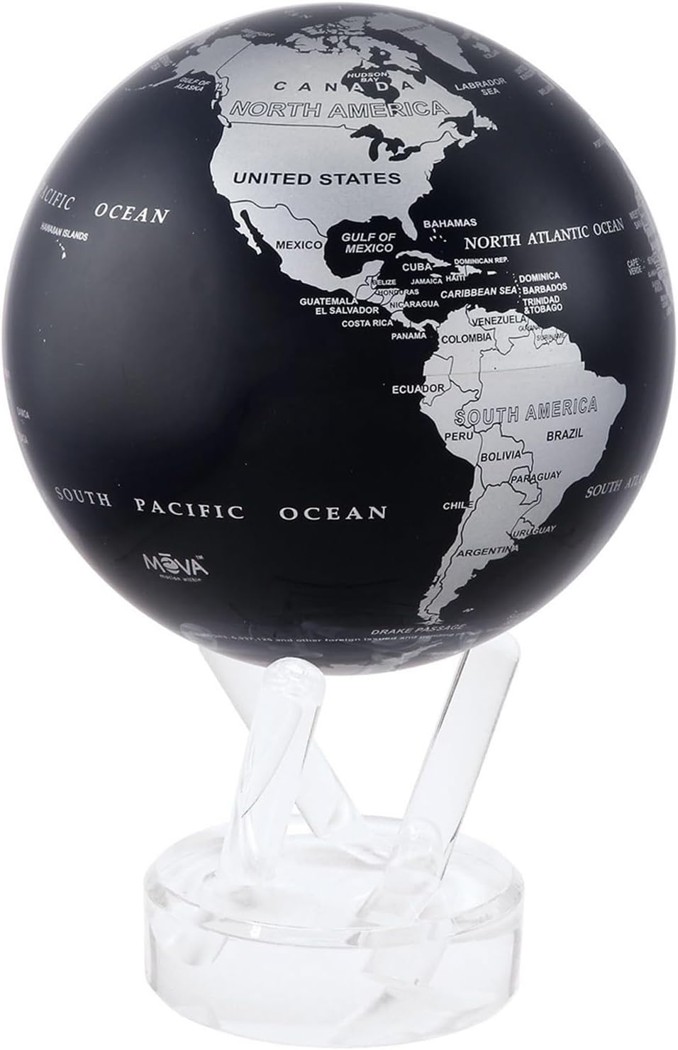 MOVA Silver and Black Metallic Globe4.5" - 4.5"