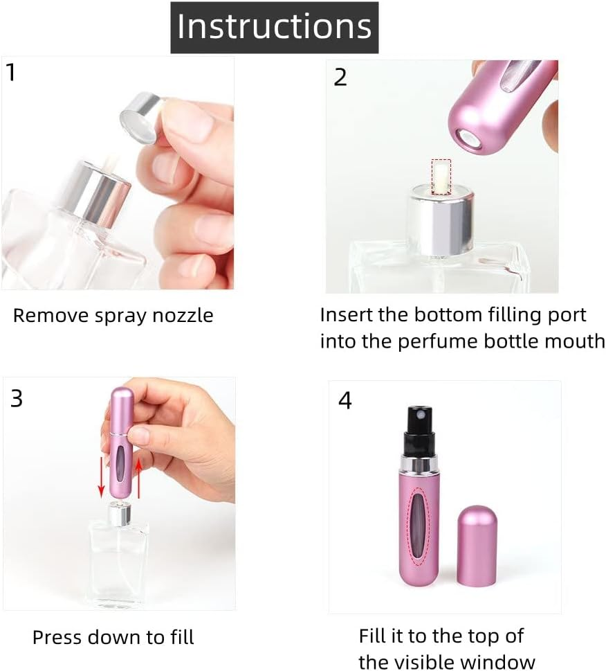 8Pcs Mini Refillable Perfume Portable Atomizer Bottle Refillable Perfume Spray, Refill Pump Case for Traveling and Outgoing,5Ml image number 5