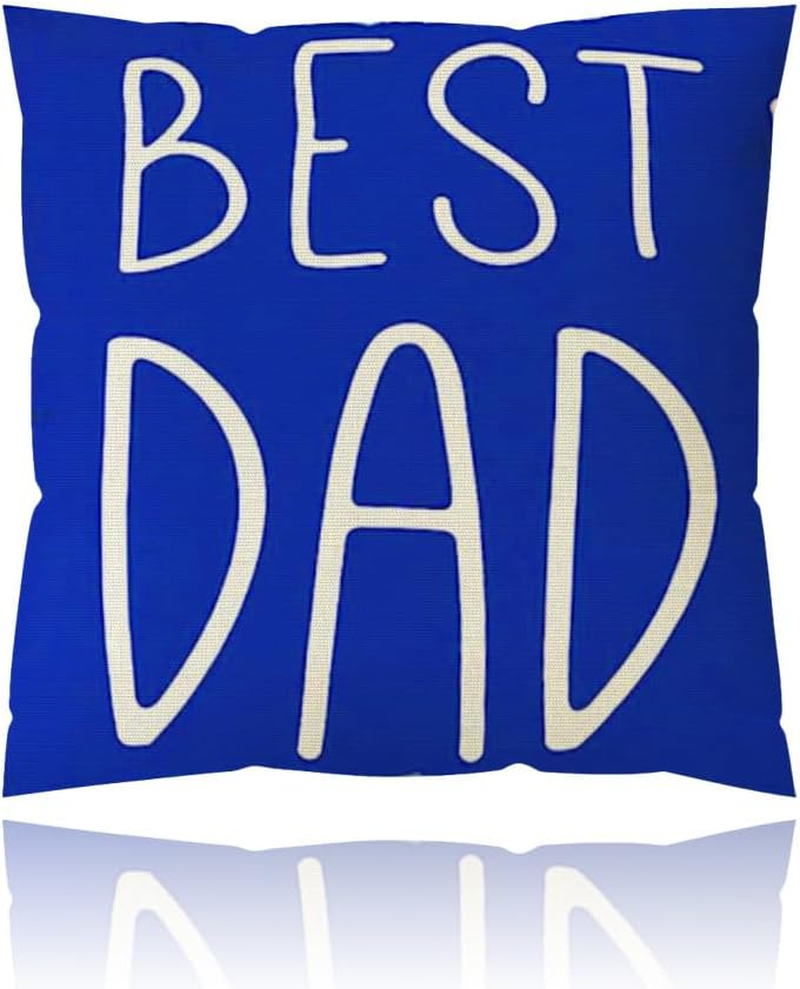 Fathers Day Cushion Covers Pillow for Dad Gift from Daughter Son 18X18Inch Best Dad in the World Throw Pillow Covers for Father Papa Birthday Christmas Pillowcasefor Home Sofa Bed Decor Ornaments
