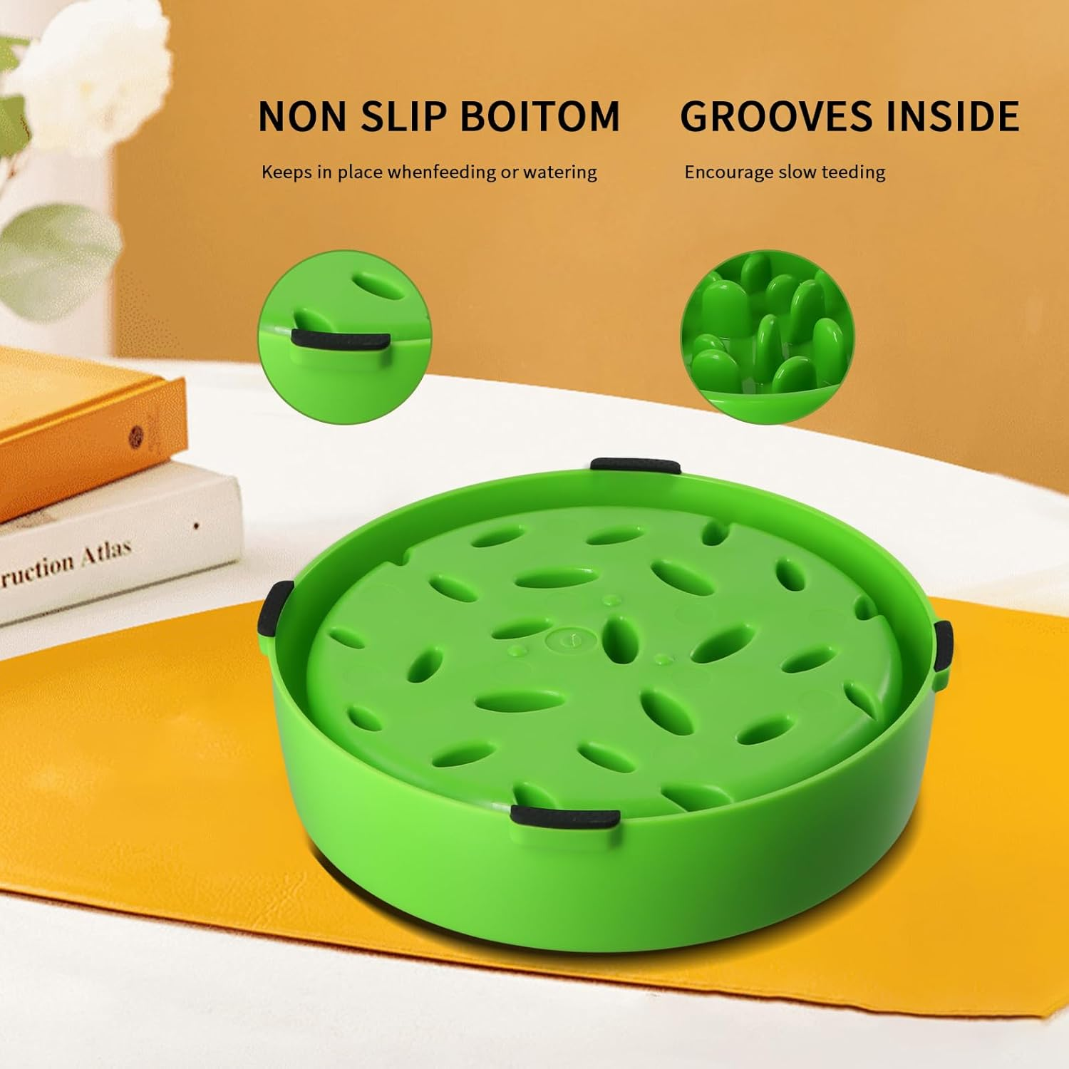 Slow Feeder Dog Bowl, Slow Eating Dog Food Bowl 20Cm X 5Cm, Plastic Slow Feeder Pet Bowl to Slow down Eating, Anti-Overeating, Healthy Eating Bowl image number 3