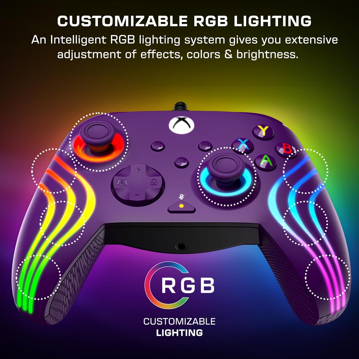TB XB Afterglow Wave Wired Controller for Xbox + Hair Purple