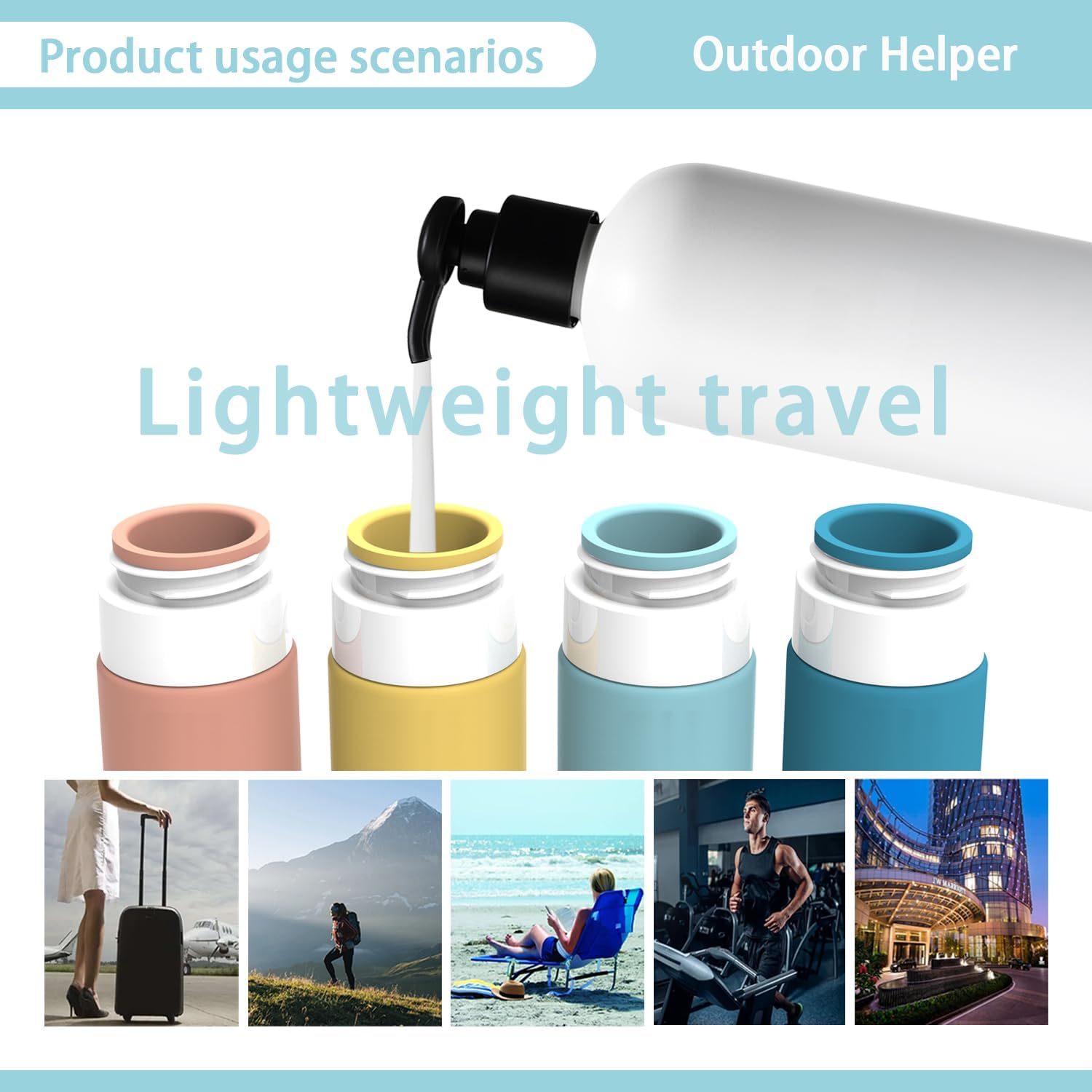 Kushucun Silicone Travel Bottles Set - Leak-Proof Refillable Containers for Cosmetics, Toiletries & Lotion (17-Pack) Portable Toiletry Organizer Storage Bpa-Free Travel Accessories