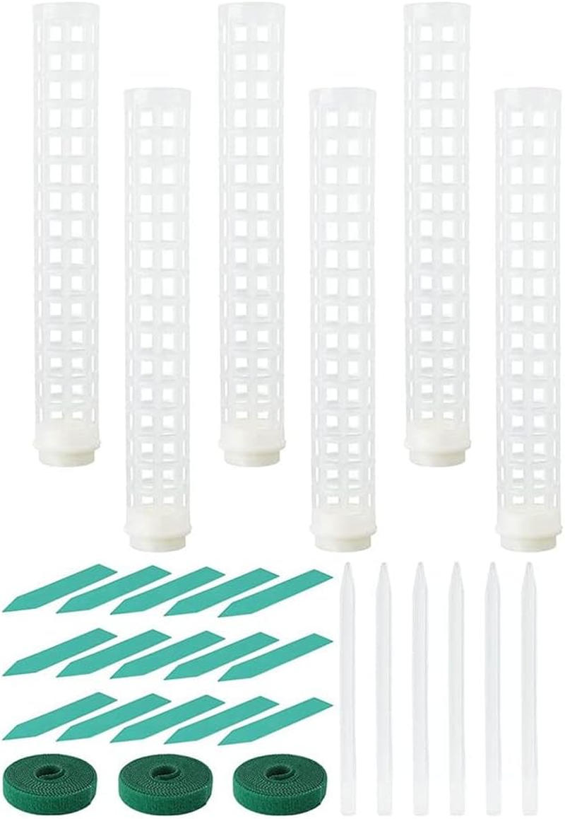 Qeunrtiy 6Pcs Plastic Moss Pole 15 Inch Transparent Moss Mesh Pole Small Moss Pole Stake for Plants Monstera Potted Plants image number 5