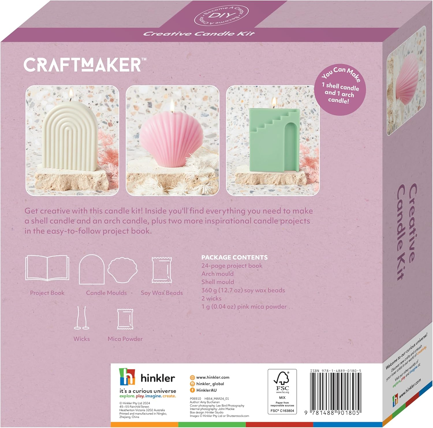 Craft Maker Creative Candle Kit - DIY Candle Making for Adults - Soy Wax and Moulds Included - Step-By-Step Projects - Creative Arts and Crafts - Decorative Gifts image number 1