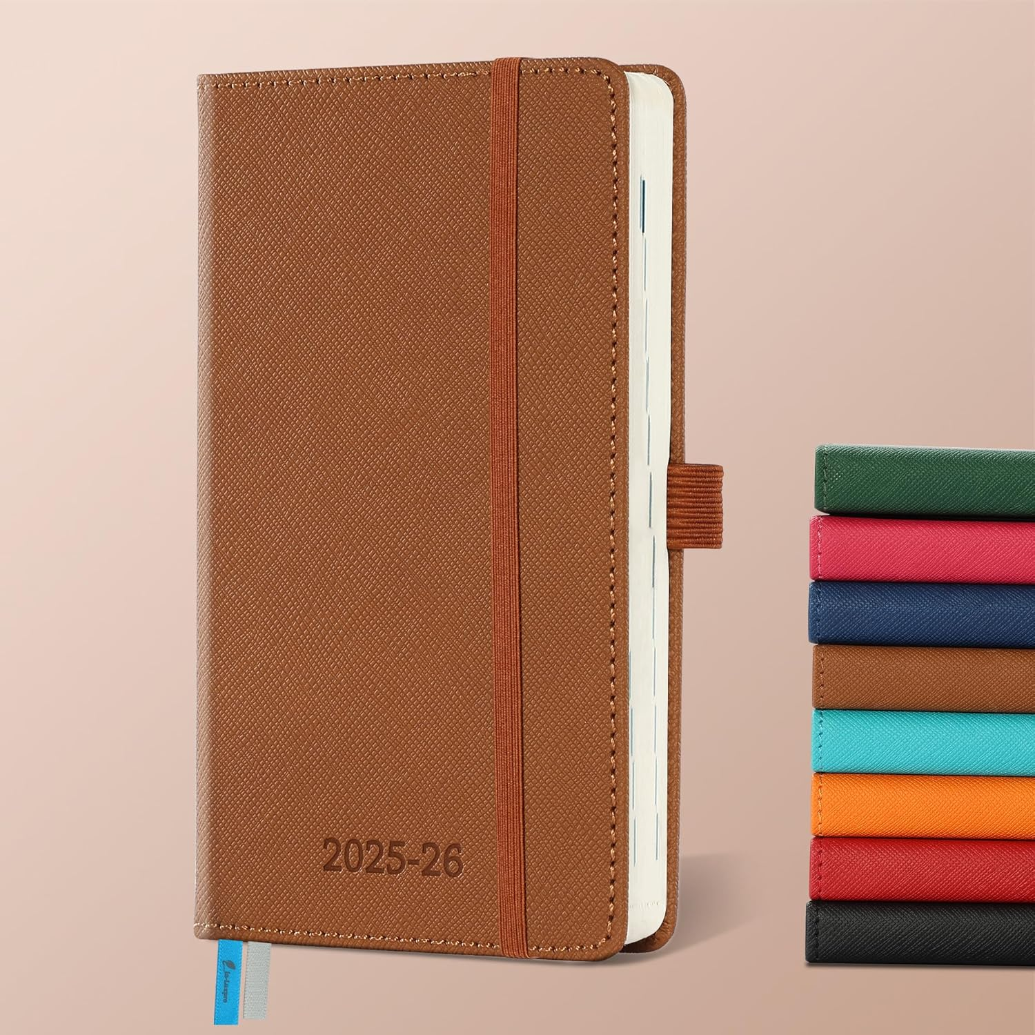 IN-LUXPRO Weekly Monthly 2025-2026 Planner (July 25-Dec 26),6.5"X3.75",18 Months Agenda Plan with Month Tabs & Pocket,Expenses/Note Pages, Academic Calendar with Vegan Leather Cover,Green