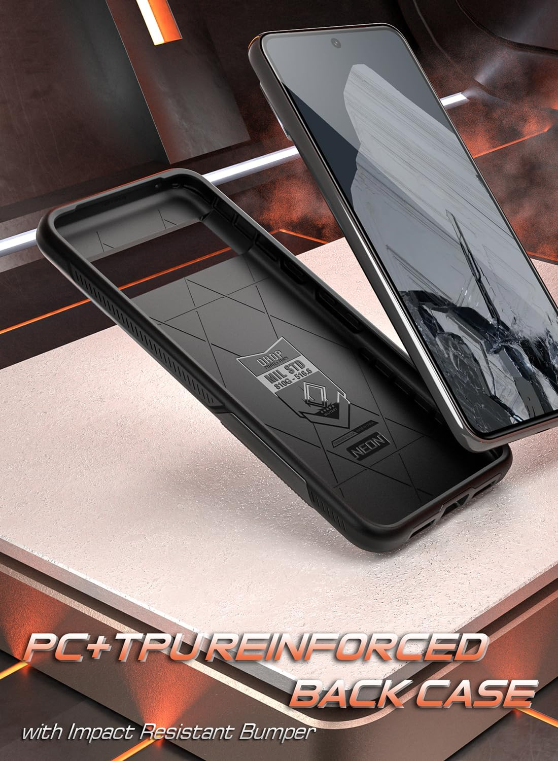 Poetic Neon Series Case Compatible with Google Pixel 8 Pro 5G 6.7 Inch, Dual Layer Heavy Duty Tough Rugged Light Weight Slim Shockproof Protective Cover Case, Black