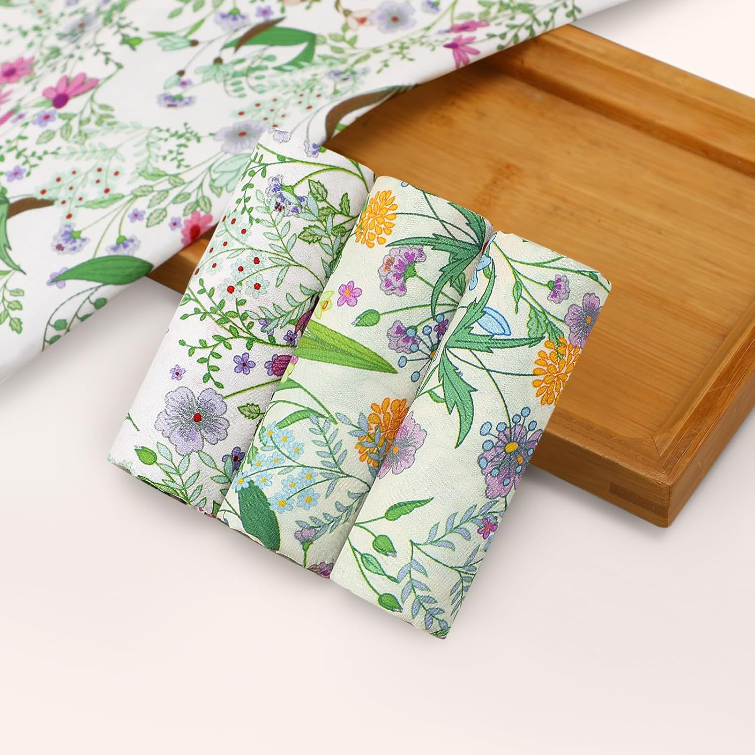 HOULIFE Handkerchiefs for Women, Vintage Ladies Flower Handkerchief Soft Cotton Floral Printing Hankies Assorted Colors image number 4