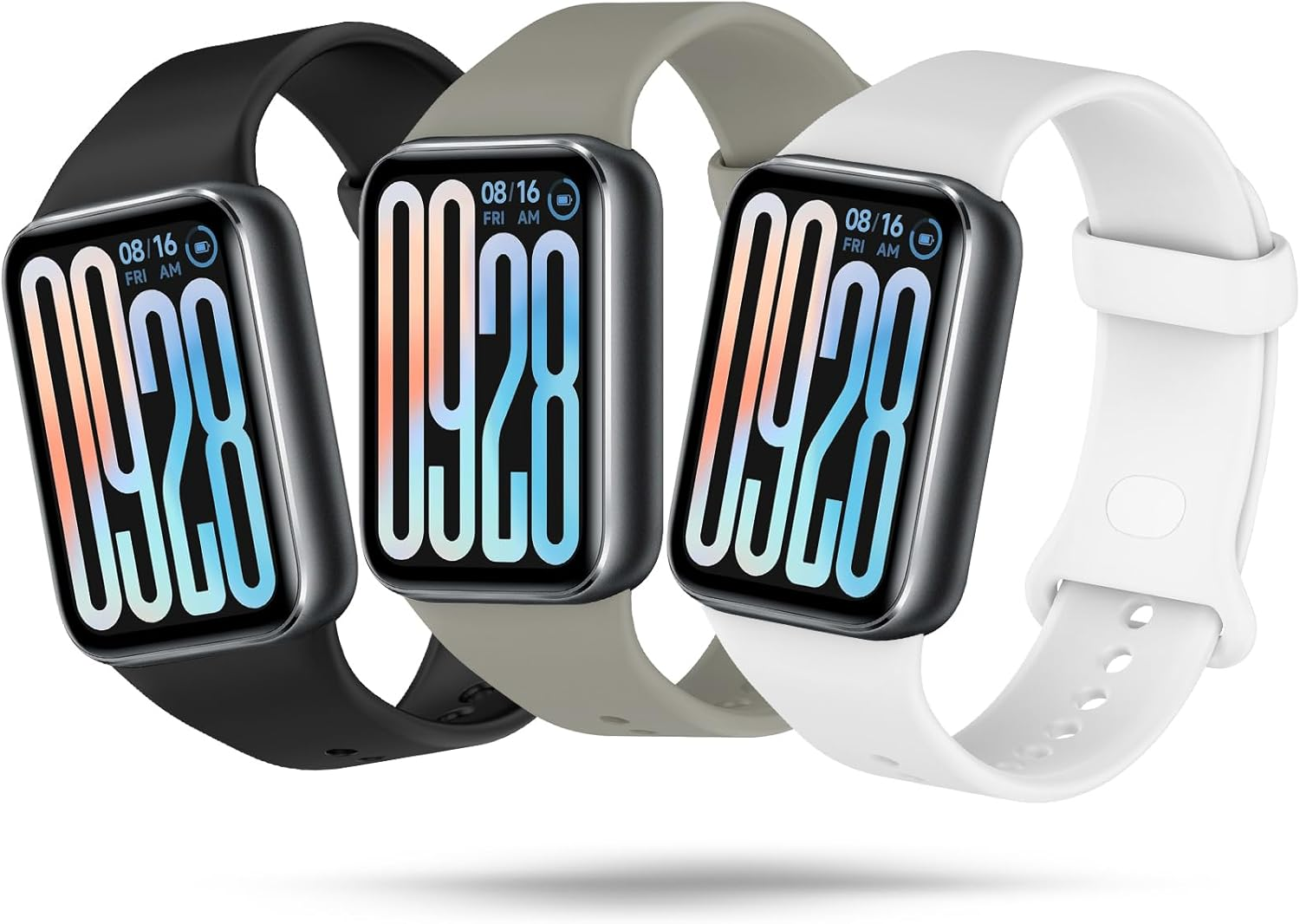 Xisair 3 Silicone Wristbands Compatible with Xiaomi Smart Band 9 Pro and Xiaomi Smart Band 8 Pro Sports Wristband, Silicone, Breathable, Soft and Comfortable Replacement Bands Suitable for Miband 9