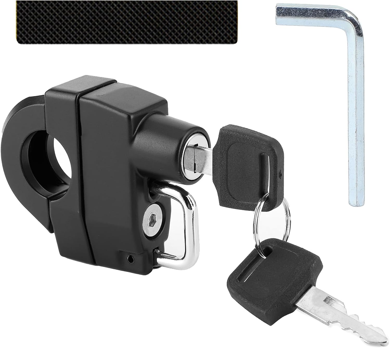 Helmet Lock, Motorcycle Helmet Lock, Bicycle Helmet Lock, Universal Helmet Lock with Keys, for 22-28 Mm Handlebar Tubes, Motorcycles, Bicycles or Scooters, Secures the Helmet