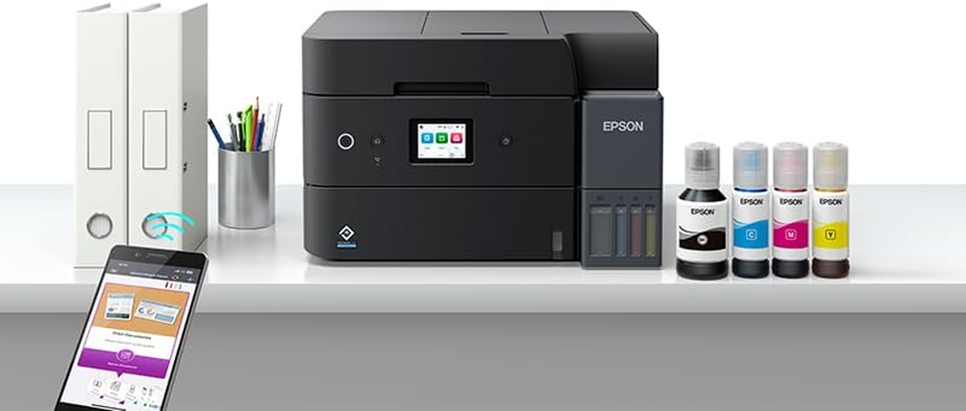 Epson Ecotank ET-4950 Wireless All-In-One A4 Ink Tank Printer+#502 Ink Bottle [C11CL40501]-NES