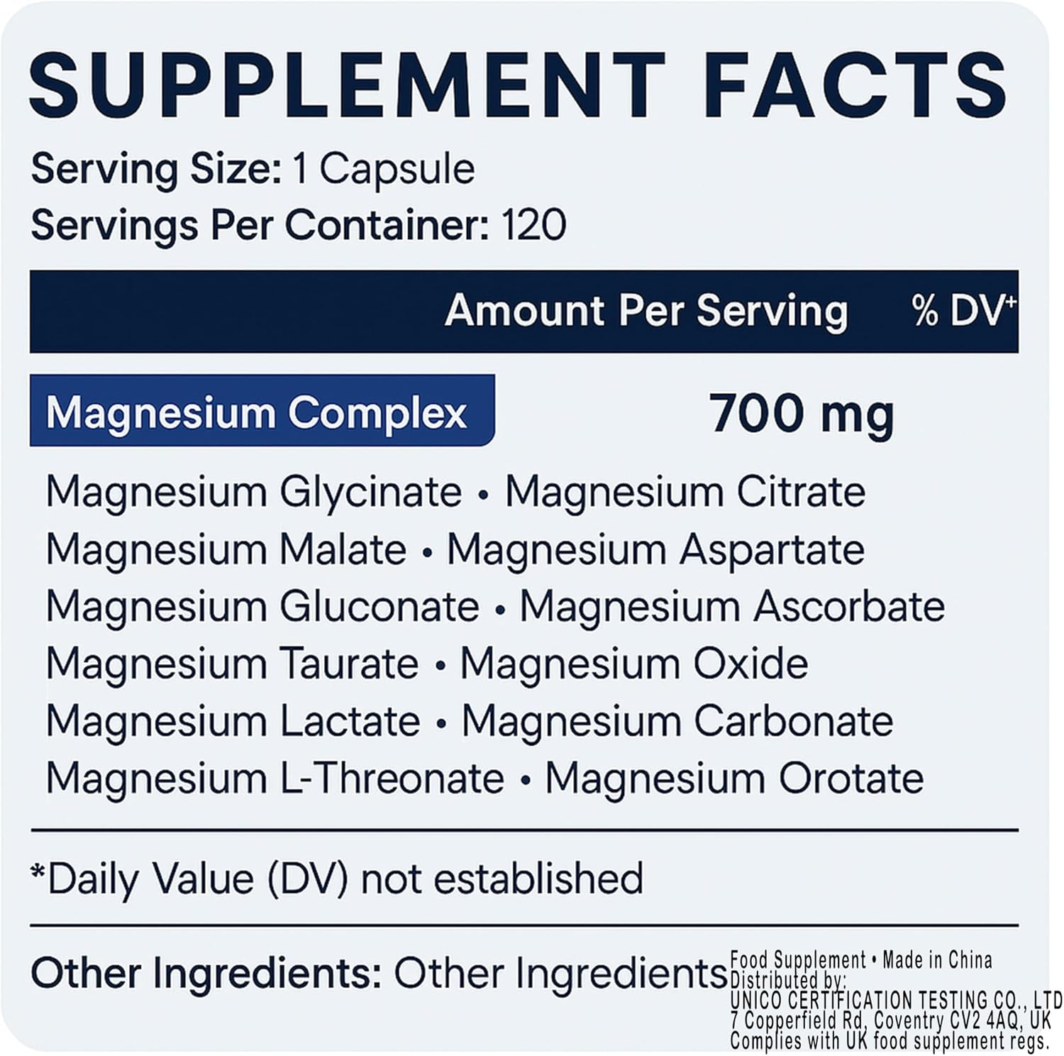 EVOLVEZCO Magnesium Glycinate 12-In-1 Complex &ndash; 700 Mg Total Magnesium Blend Providing 150 Mg Elemental Mg &ndash; 120 Vegan Capsules &ndash; High Absorption &ndash; Non-Gmo, Gluten-Free