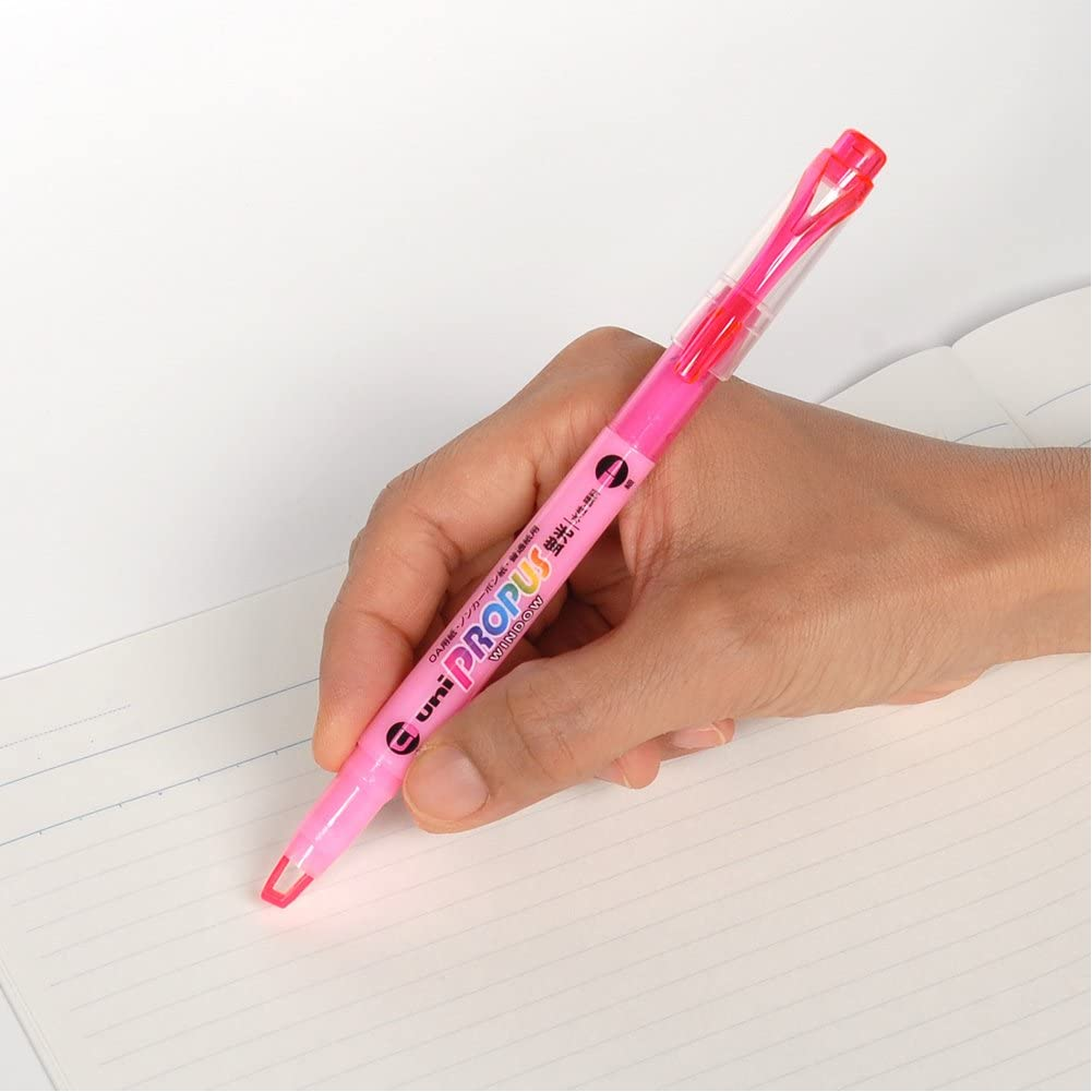 Uni Propus Window Double-Sided Highlighter Pen with 4.0 Mm/0.6 Mm Twin Tip, 5 Color Set (PUS102T5C) image number 1