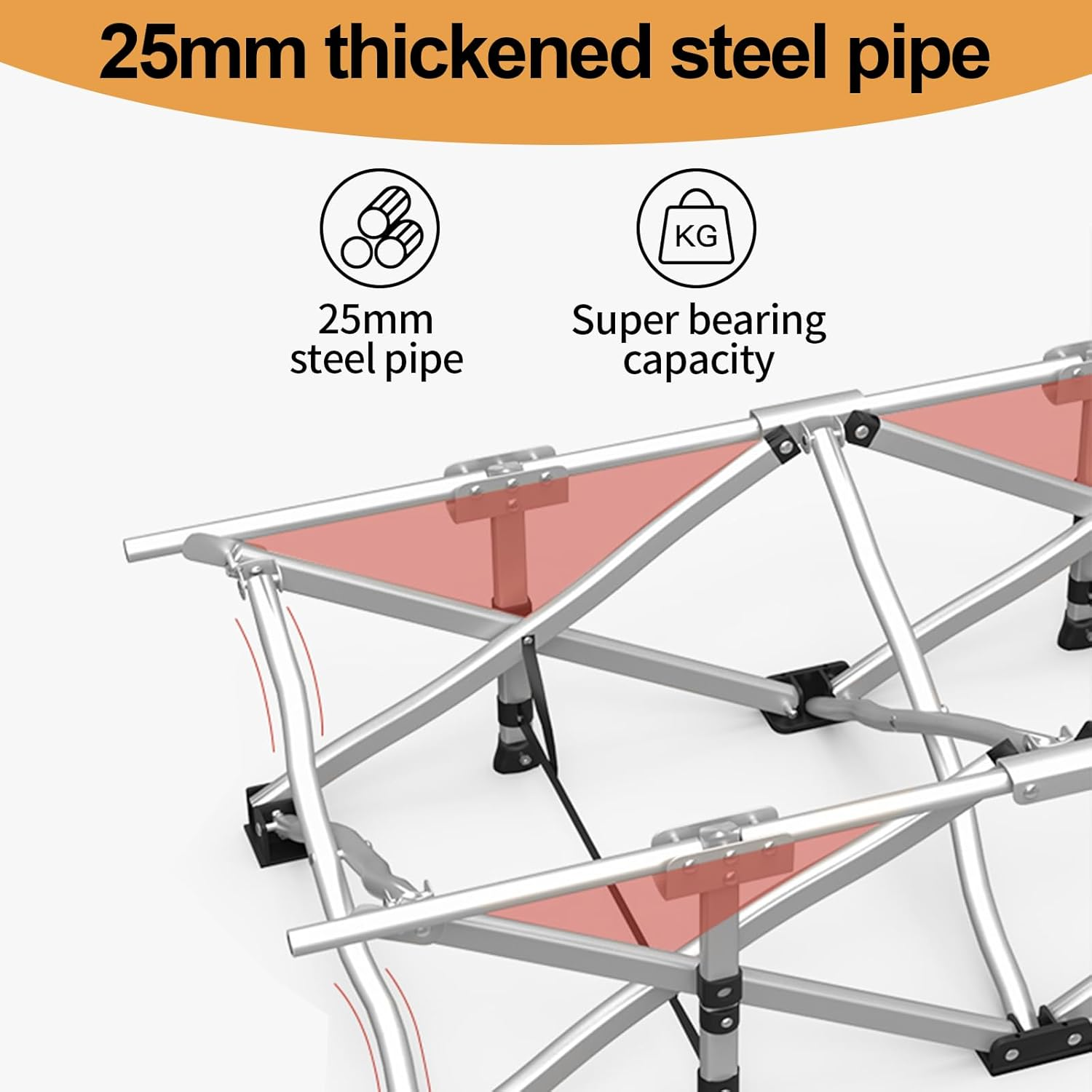 Folding Camping Cot, Sleeping Cots for Adults with Mattees, Camping Bed for Home, Office and Outdoor Beach(Include Carry Bag) image number 4