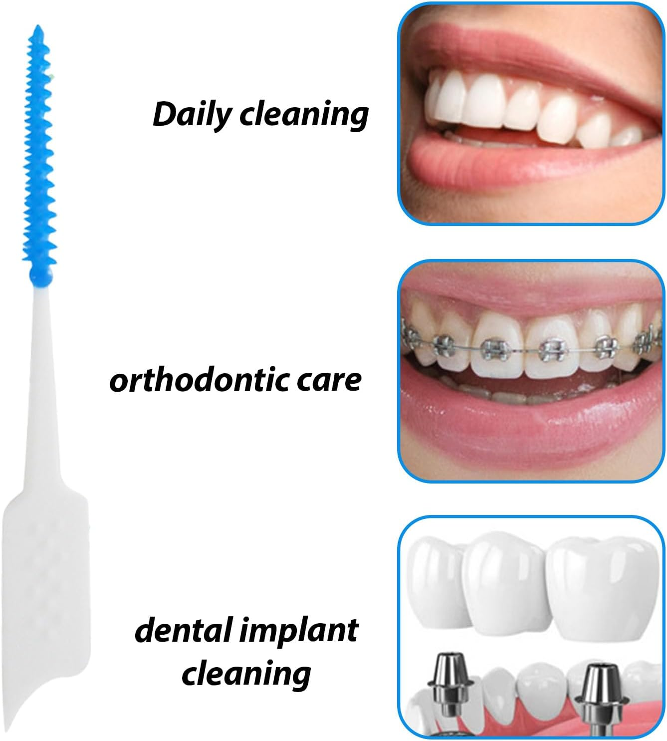 200 Pcs Interdental Brush, Disposable Tooth Pick, Flexible Interdental Brushes, Suitable for Teeth Cleaning, Oral Care, Travel Daily Use image number 3