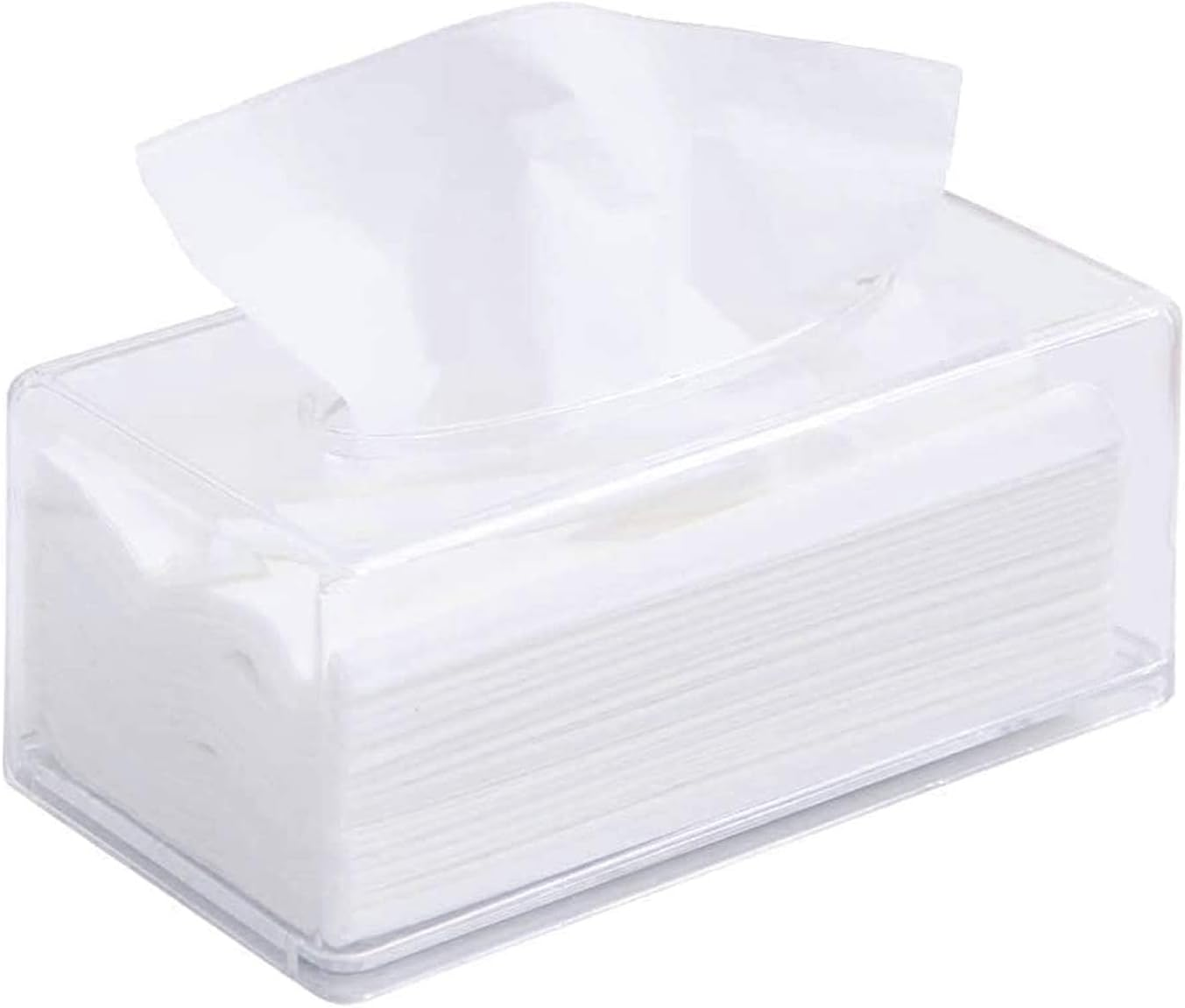 Tissue Box Transparent Acrylic Facial Tissue Dispenser Box Cover Holder Storage Case Clear Rectangle Napkin Organizer image number 1