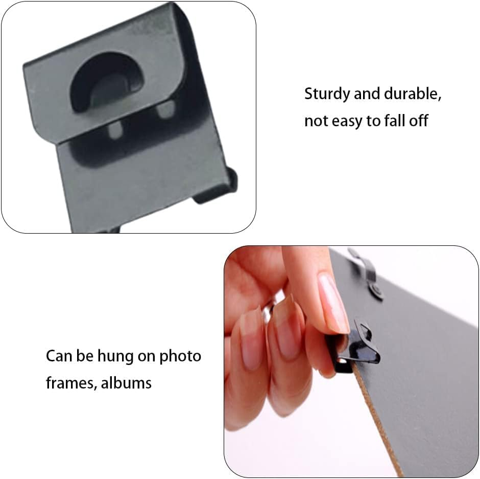 Limcryspp 100PCS Shaped Photo Album Frame Metal，Photo Frames Hanger Hooks for Home Office Wall Mount Album