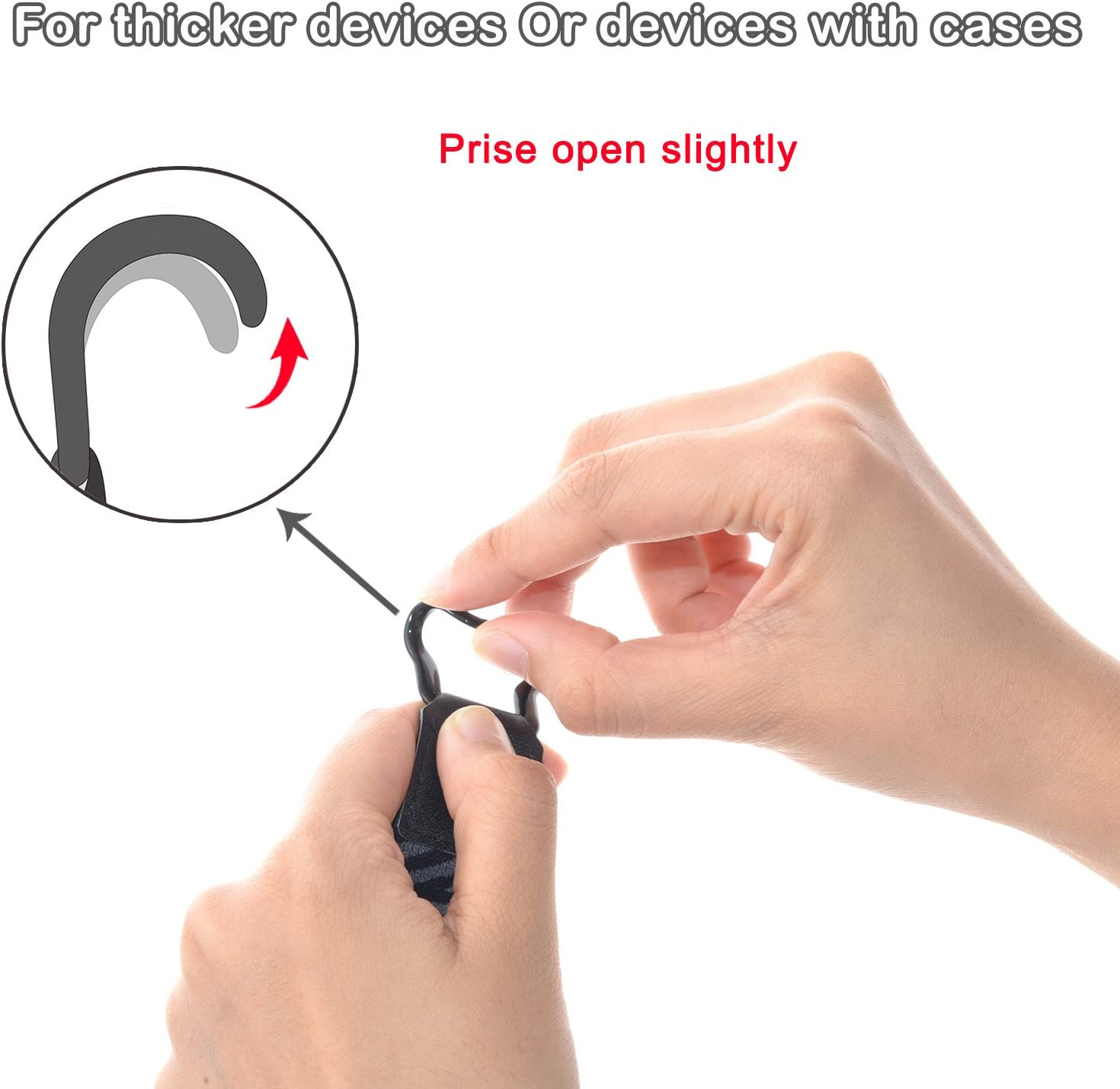 TFY Security Hand-Strap for Tablets Ipad & E-Readers - Apple Ipad Ipad 4 Ipad Air (Ipad Air 2) Ipad Mini - Ipad Pro 9.7 - Samsung Galaxy Tab & Note - Google Nexus and More - Black/Gray image number 6