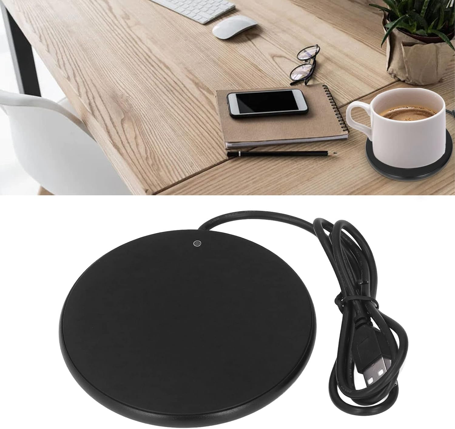 Smart Coffee Mug Warmer, 3 Levels Temperature Setting USB Powered Beverage Cup Warmer for Home Kitchen Office Desk Use image number 2