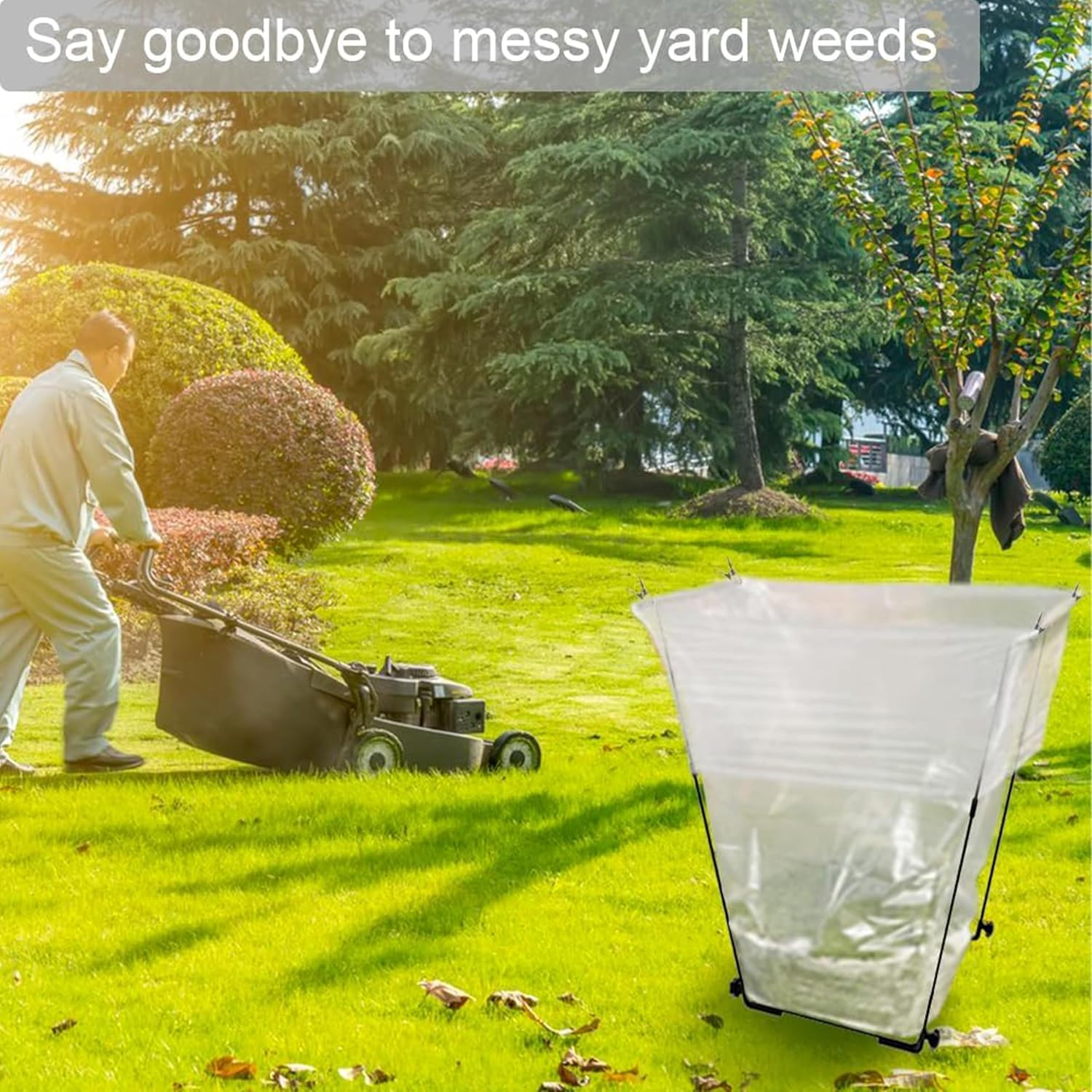 Garden Trash Bag Holder,Outdoor Trash Bag Holder Stand,Outdoor Metal Leaf Bag Holder Stand,Multifunctional Garbage Bag Holder,Outdoor Camping Garbage Bag Holder for Yard Home Weeding image number 6