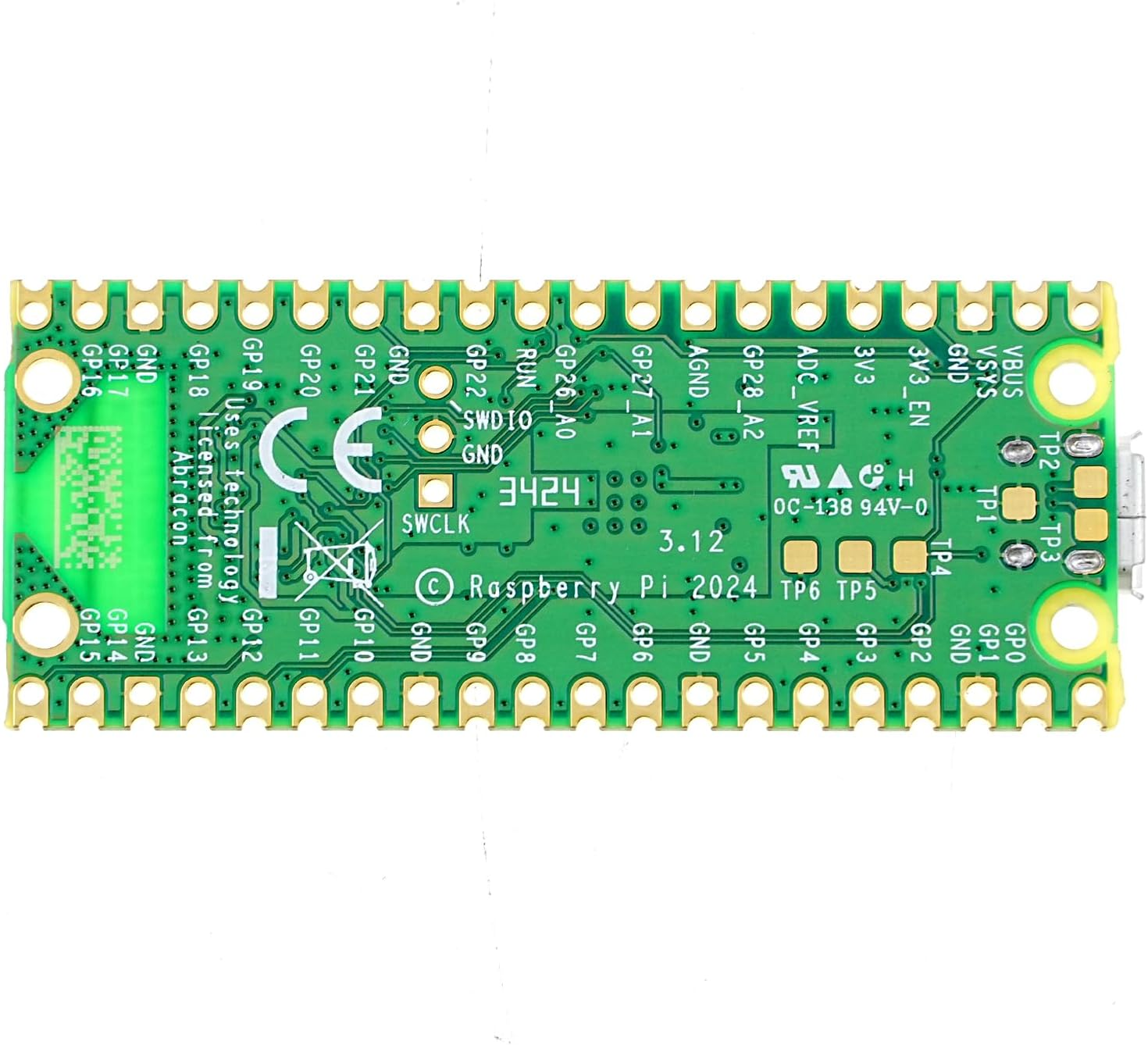 DIGISHUO DIGISHUO Raspberry Pi Pico and Pico 2W Microcontroller Board with Flexible Digital Interfaces, Based on RP2040 Chip, Dual-Core ARM Cortex M0+ Processor Running up to (Raspberry Pi Pico 2W)