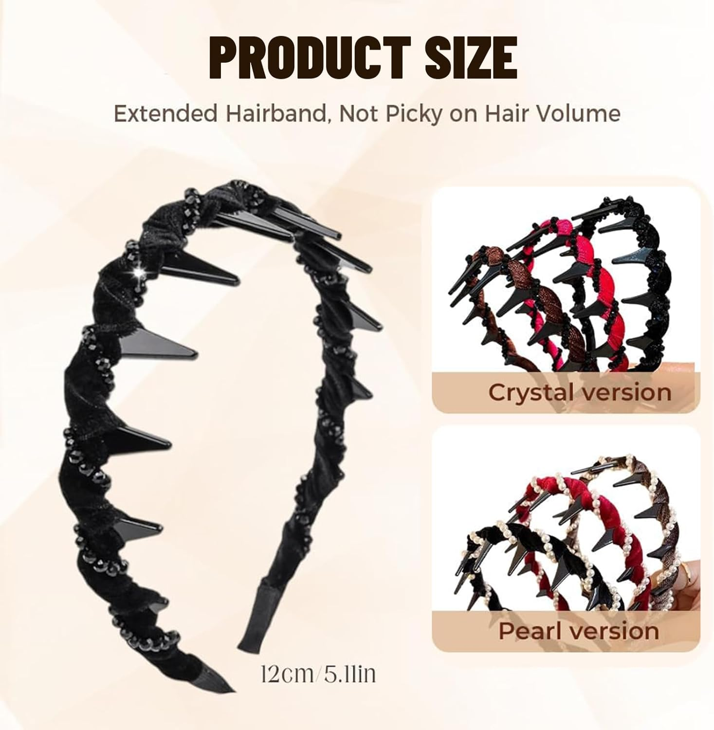 Celblisora 3-Pack Vintage Faux Pearl Skull Headband, Elegant Pearl Headbands, Teeth Headband for Women and Girls image number 3