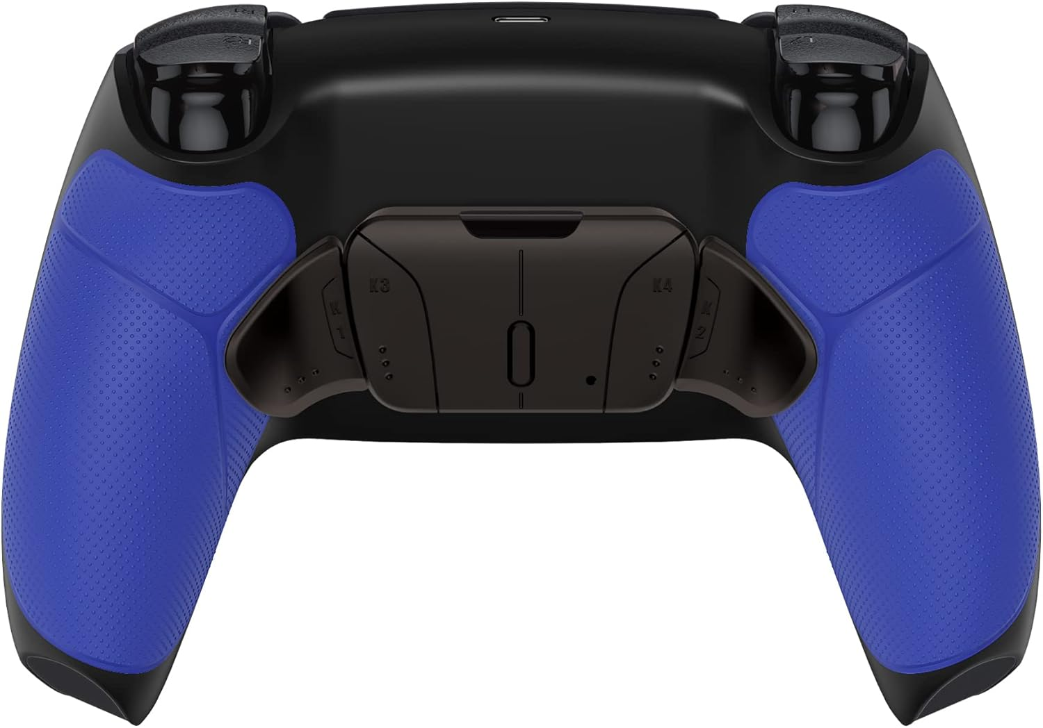 Extremerate Real Metal Buttons RMB RISE4 V3 Remap Kit for PS5 Controller BDM-030 040 050, Redesigned Blue Rubberized Grip Black Bottom Shell Upgrade Board 4 Back Paddles Attachment for PS5 Controller - Blue image number 2
