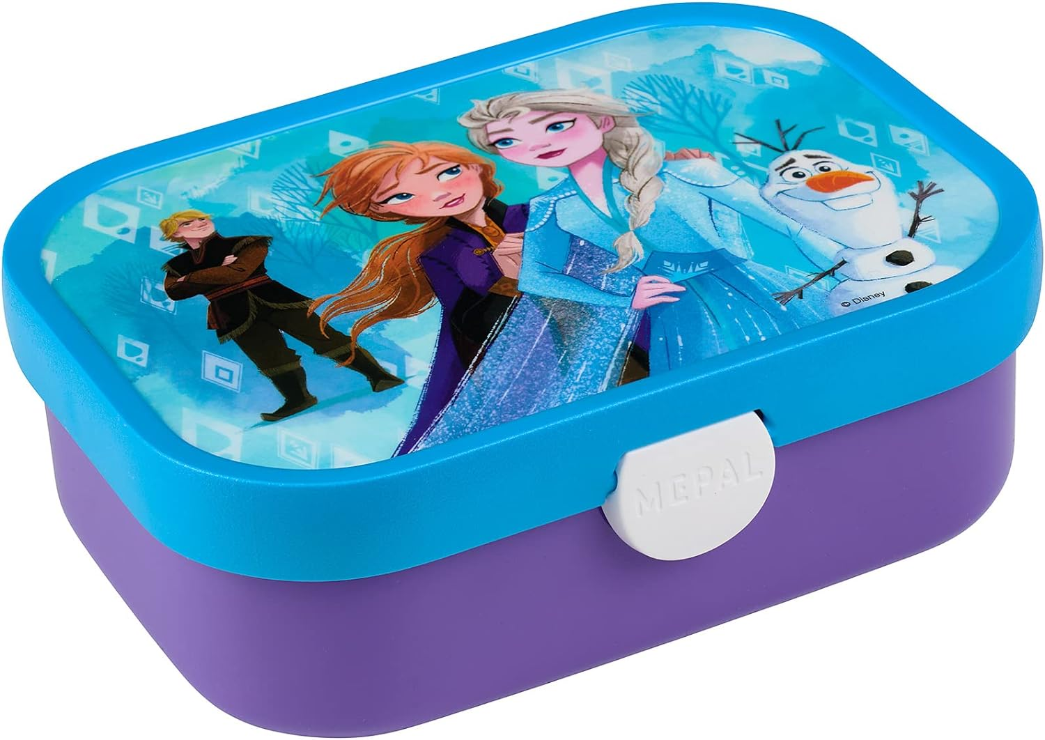 Mepal - Lunch Box Campus - Bento Lunch Box for Children - Lunch Box with Bento Compartment & Fork - Lunch Box with Clip Closure - Bpa-Free & Dishwasher Safe - 750 Ml - Frozen 2 - Cool Blue image number 2