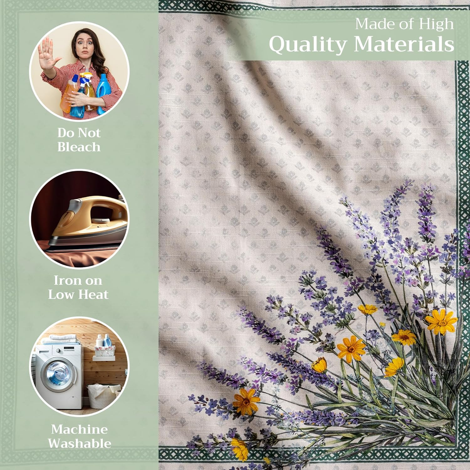 Maison D'Hermine Cloth Napkins Set of 4 100% Cotton Everyday Reusable Square Napkins Cloth Washable, Dinner, Party, Wedding, Restaurant, Spring/Summer (Fanny Lavender, 20" X 20") image number 1