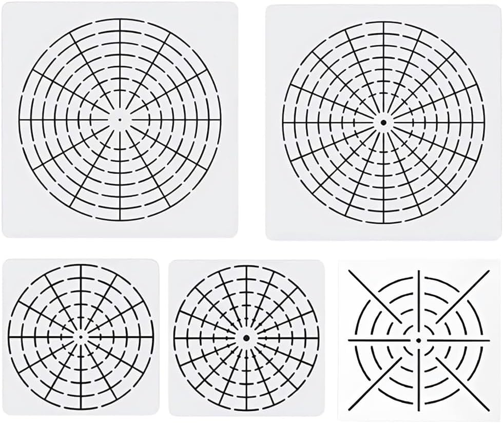 AIMALL 30 PCS Mandala Stone Painting Kit, Creative DIY Hand-Painted Mandala Stencil Set with 16/12/8/4-Segment Templates, Includes 6X6 & 8X8 Sizes image number 4