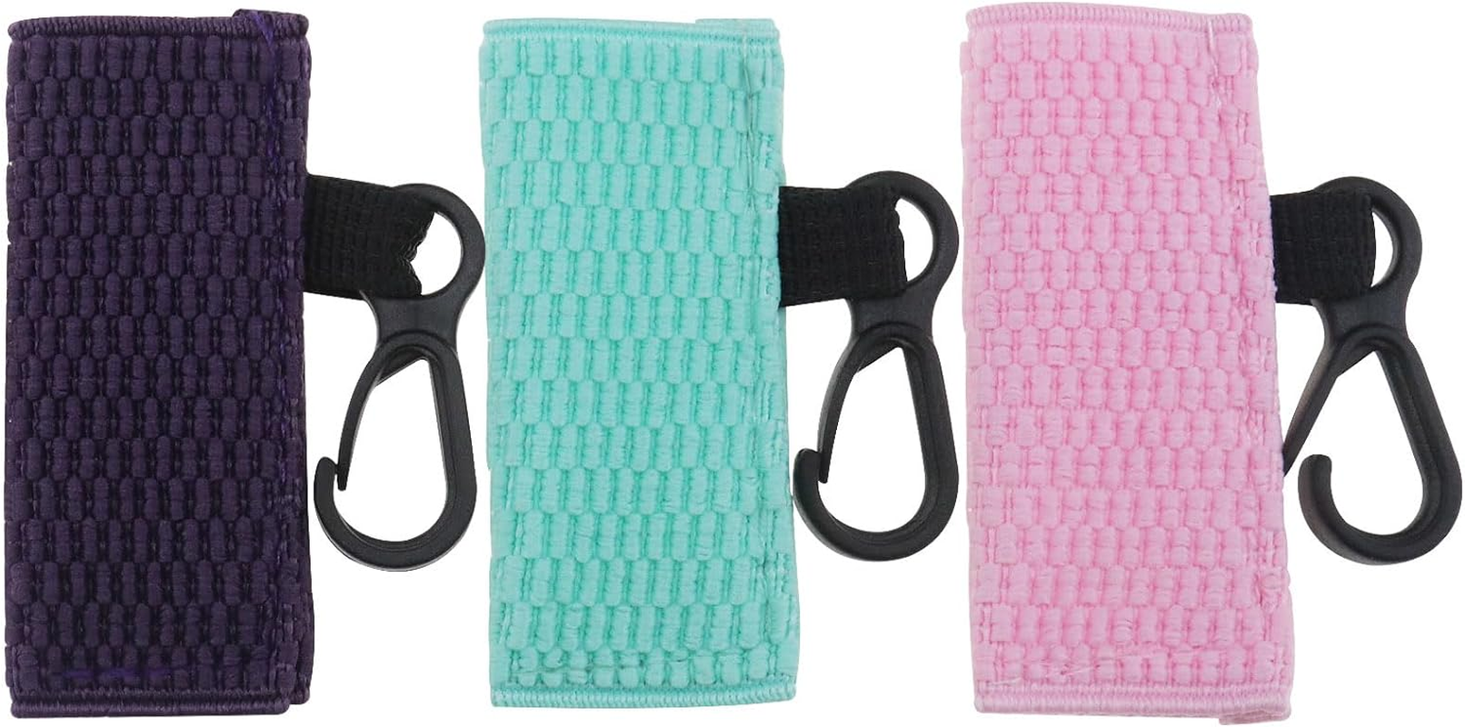 SING F LTD 3Pcs Lip Balm Holder Lipstick Sleeve Chapstick Sleeve Holder Tight-Knit Elastic Lipstick Sleeve with Keychain(Purple/Pink/Green) image number 1