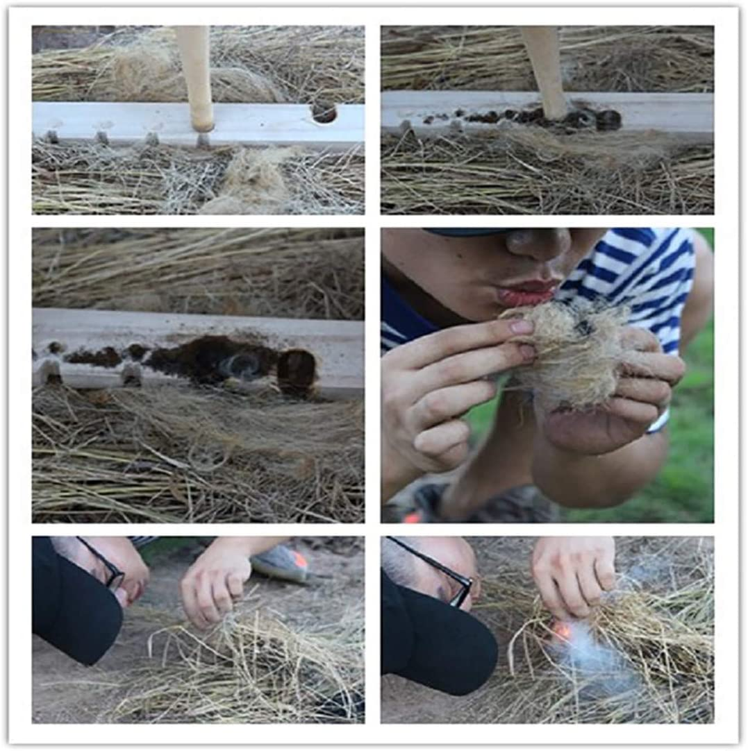 Bow Drill Fire，Bow Drill Kit Fire Starter，Outdoor Adventure Education, Learning to Drill Wood for Fire Training image number 2