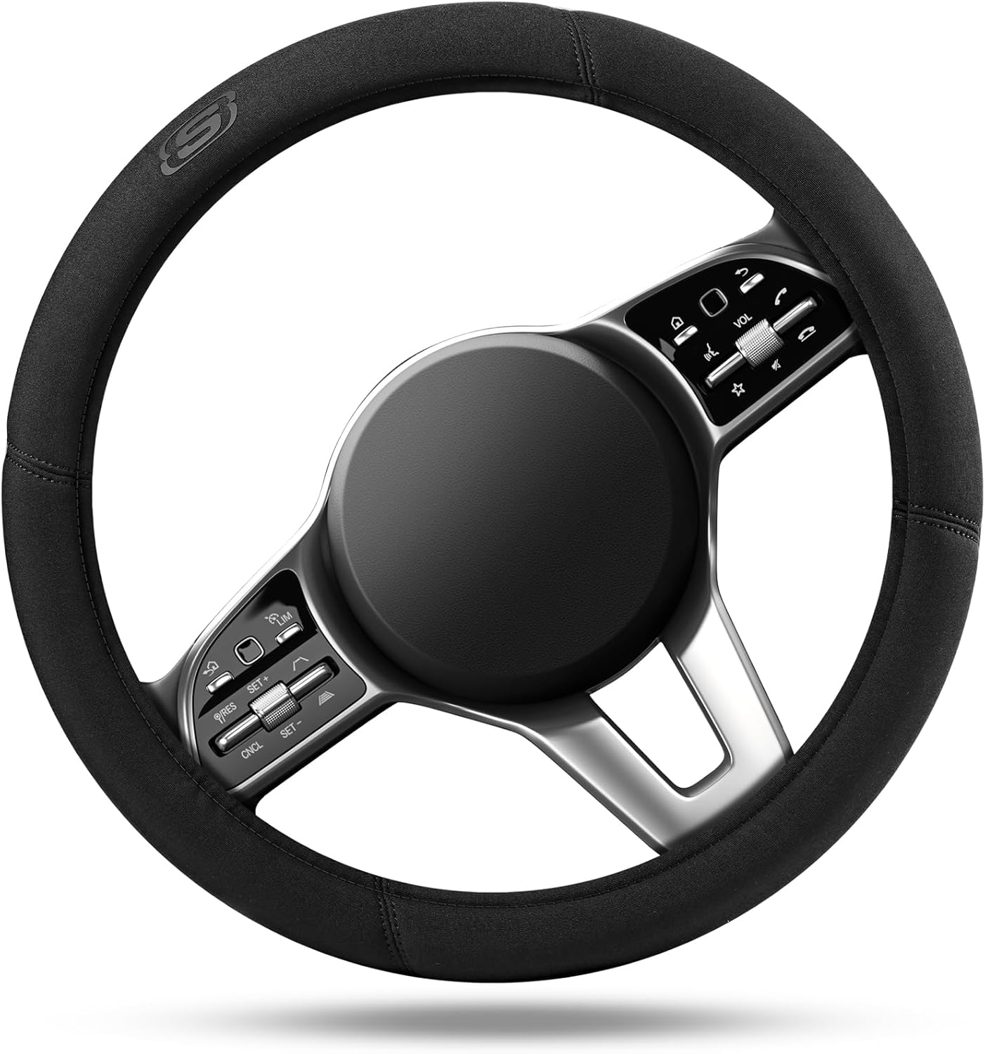 Skechers Steering Wheel Cover, Memory Foam Car Steering Wheel Covers,14.5-15Inch Anti-Slip Safety Comfortable Desgin Universal Fits for 95% Truck,Suv,Cars(Black) image number 3