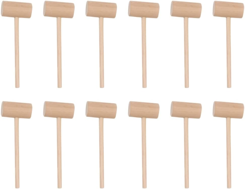 KOMBIUDA 15Pcs Wooden Crab Mallets - Small Seafood Shellfish Hammers Dessert Making Mallet for Cakes Crabs and Lobsters Kitchen Utensil for Family Dinners image number 1