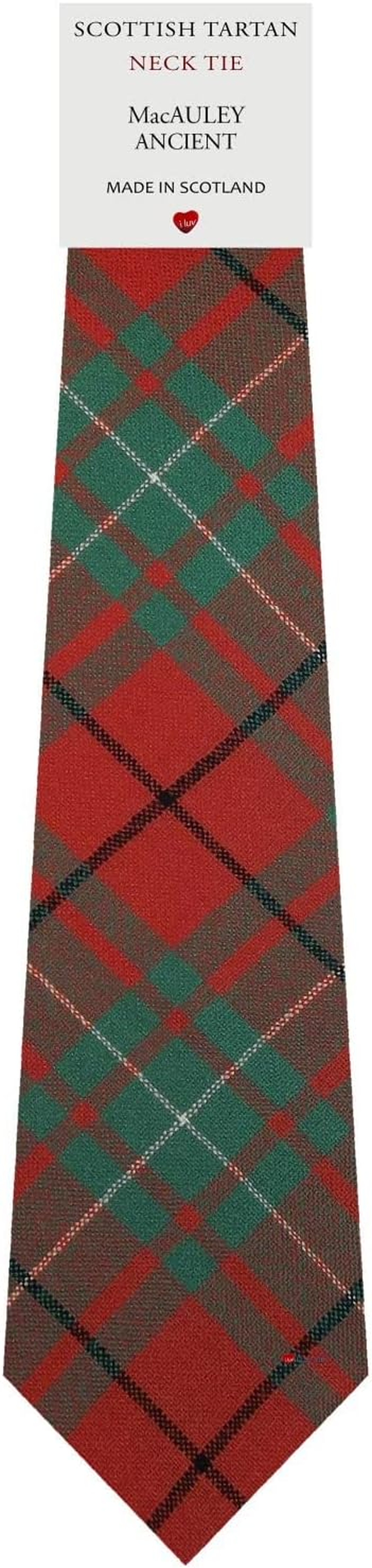 Mens All Wool Tie Woven and Made in Scotland in Macauley Ancient Tartan image number 2