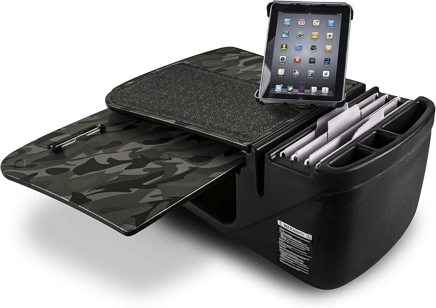 Autoexec AUE10624 Gripmaster Car Desk Green Camouflage Finish with Built-In 200 Watt Power Inverter and Tablet Mount image number 2