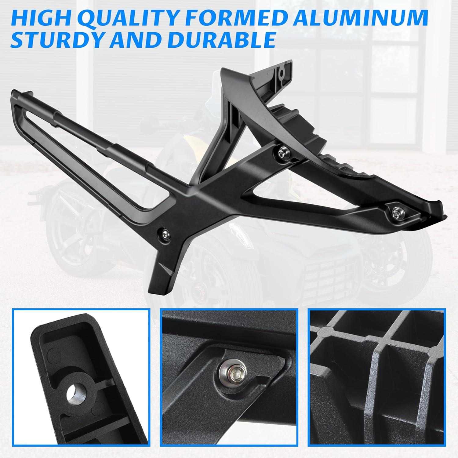 SAUTVS Aluminum Saddlebag Rack for Can-Am Ryker, Black Luggage Bag Rack Kit for Can Am Ryker 600 900 Sport & Ryker Rally Edition All Models Accessories (Replace #219400856) image number 2