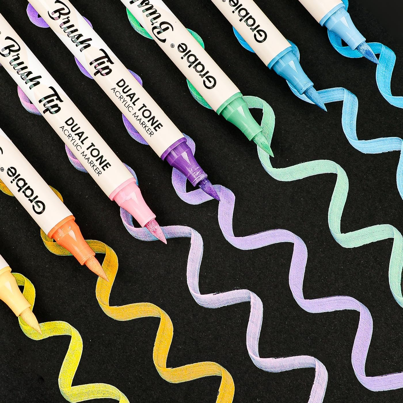 Grabie 72 Colors Paint Markers, Acrylic Paint Pens with 36 Dual-Color Brush Tips, Double Tipped Waterbased Markers for Rocks, Acrylic Drawing Marker for Art Supplies image number 5