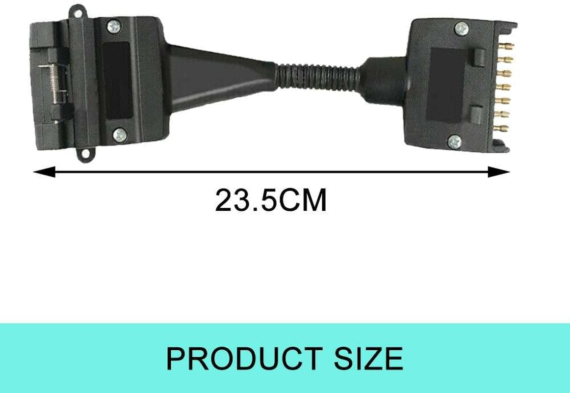7 Pin Plug to 12 Pin Flat Socket Trailer Adaptor Caravan Wiring Connector 4Wd image number 6