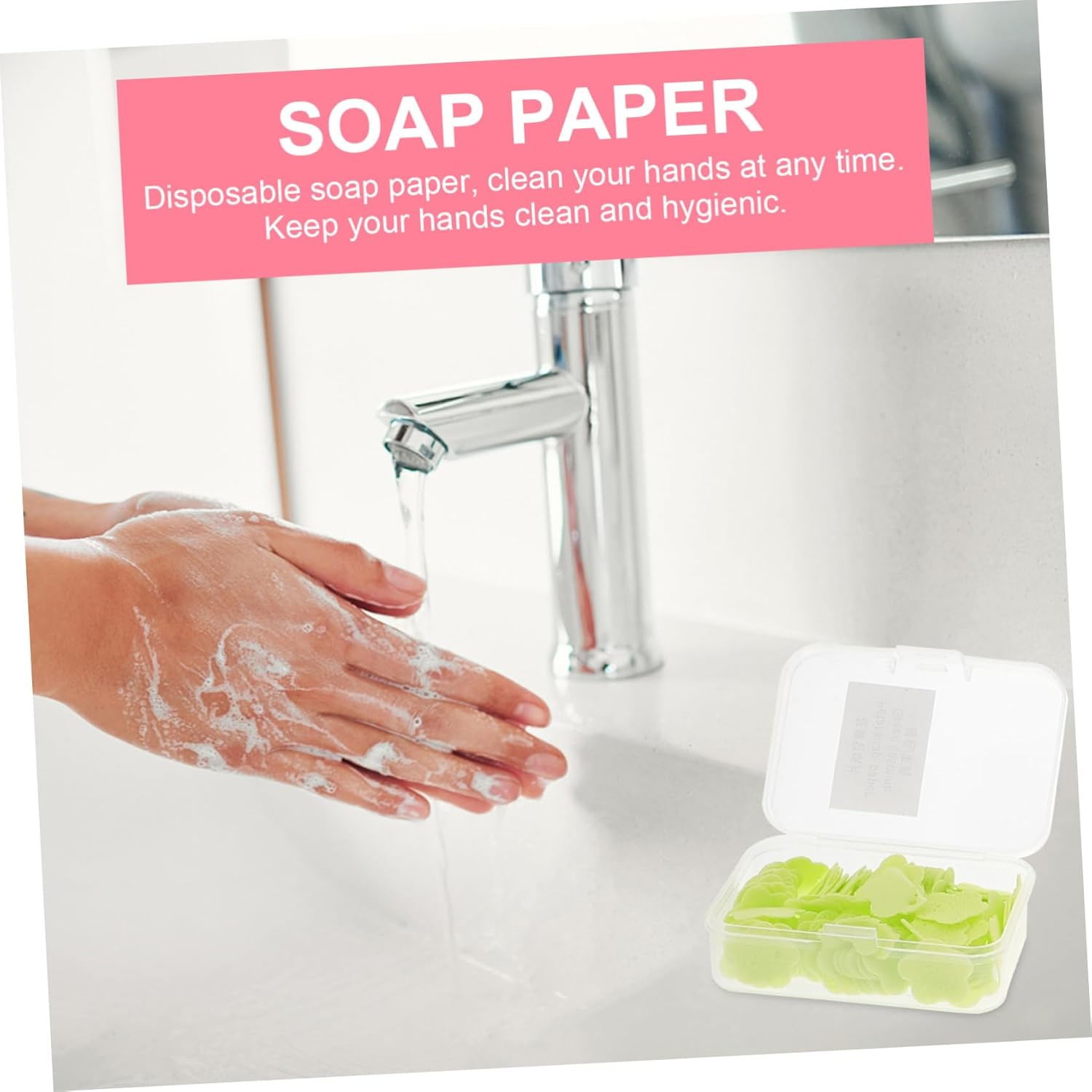 Disposable Travel Soap Sheets 10Pcs Foaming Hand Washing Paper Soap Portable Outdoor Use for Children Random Color image number 3