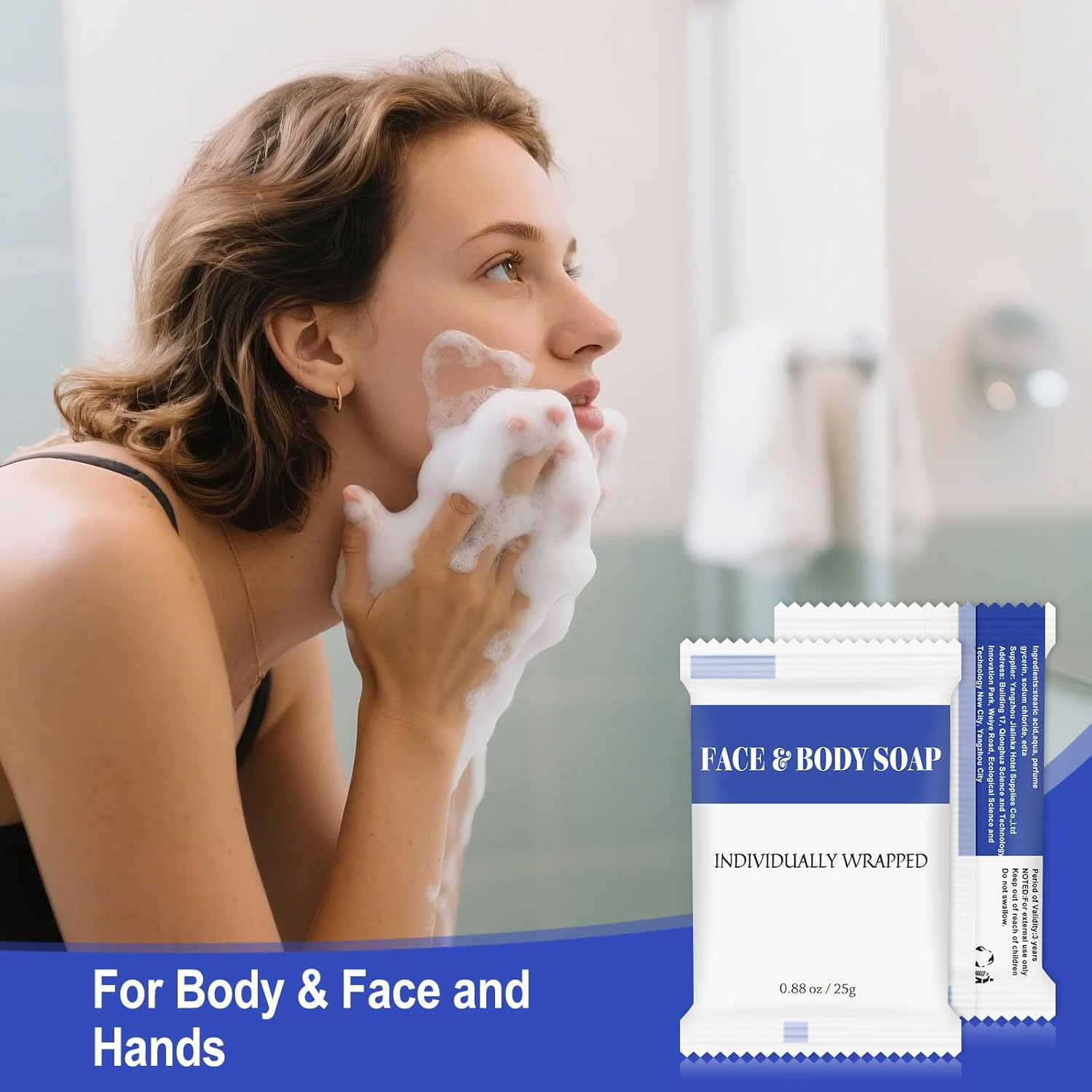 Travel Size Bars Soap in Bulk, Individually Wrapped Mini Small Body Hand and Face Soaps Toiletries Amenities for Hotel, Shelter/Homeless/Nursing Home/Charity/Motel/Guest Bathroom 0.88 Oz (30 Pack) image number 1