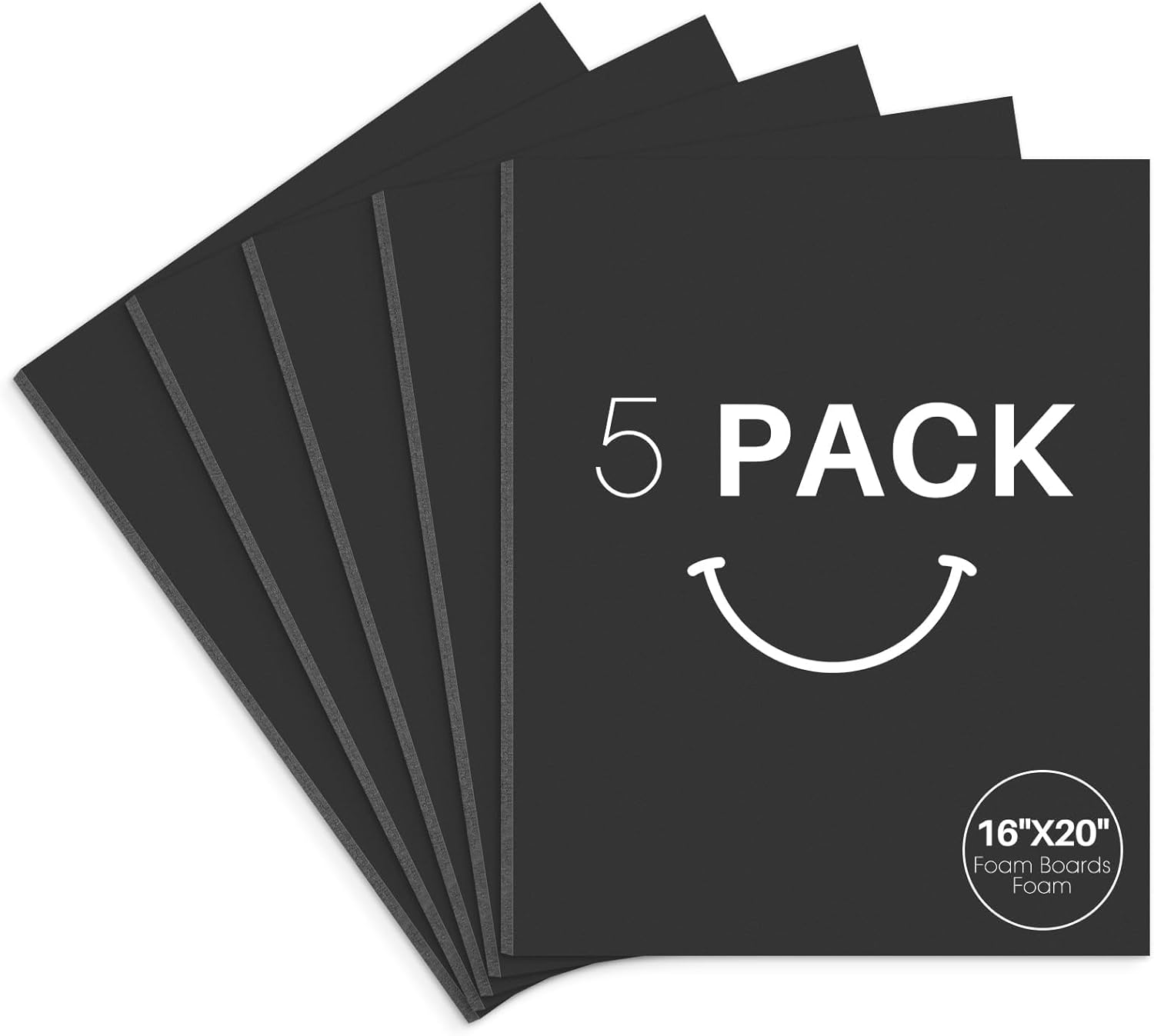 Golden State Art, Acid Free 5 Pack 5X7 White Foam Boards Foam Core Poster Board, 1/8'' Thick Polystyrene Foam Sheet for Projects, Mounting, Crafts, Art and Presentations