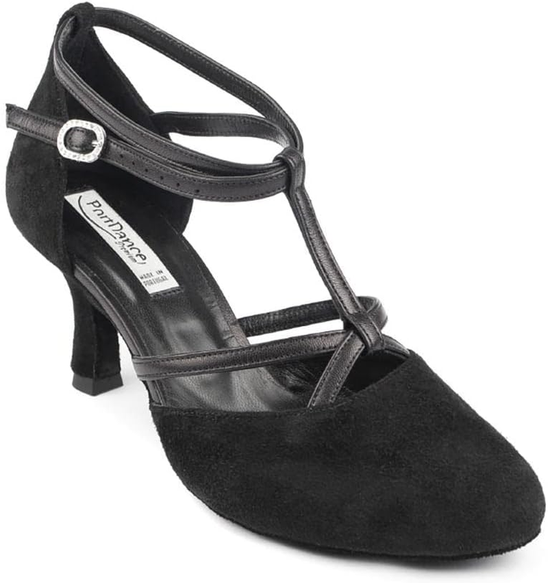 Portdance PD127 Women'S Dance Shoes - Nubuck Black - 5.5 Cm Social - Normal Width - Made in Portugal