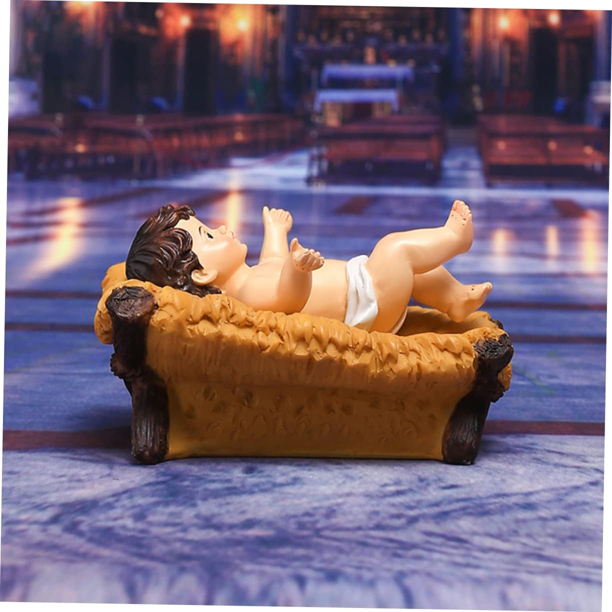 Jesus Figurine Ornament Religious Christmas Decoration for Home Photography Prop Resin Craft for Nativity Scene Unique Holiday Celebrations image number 2