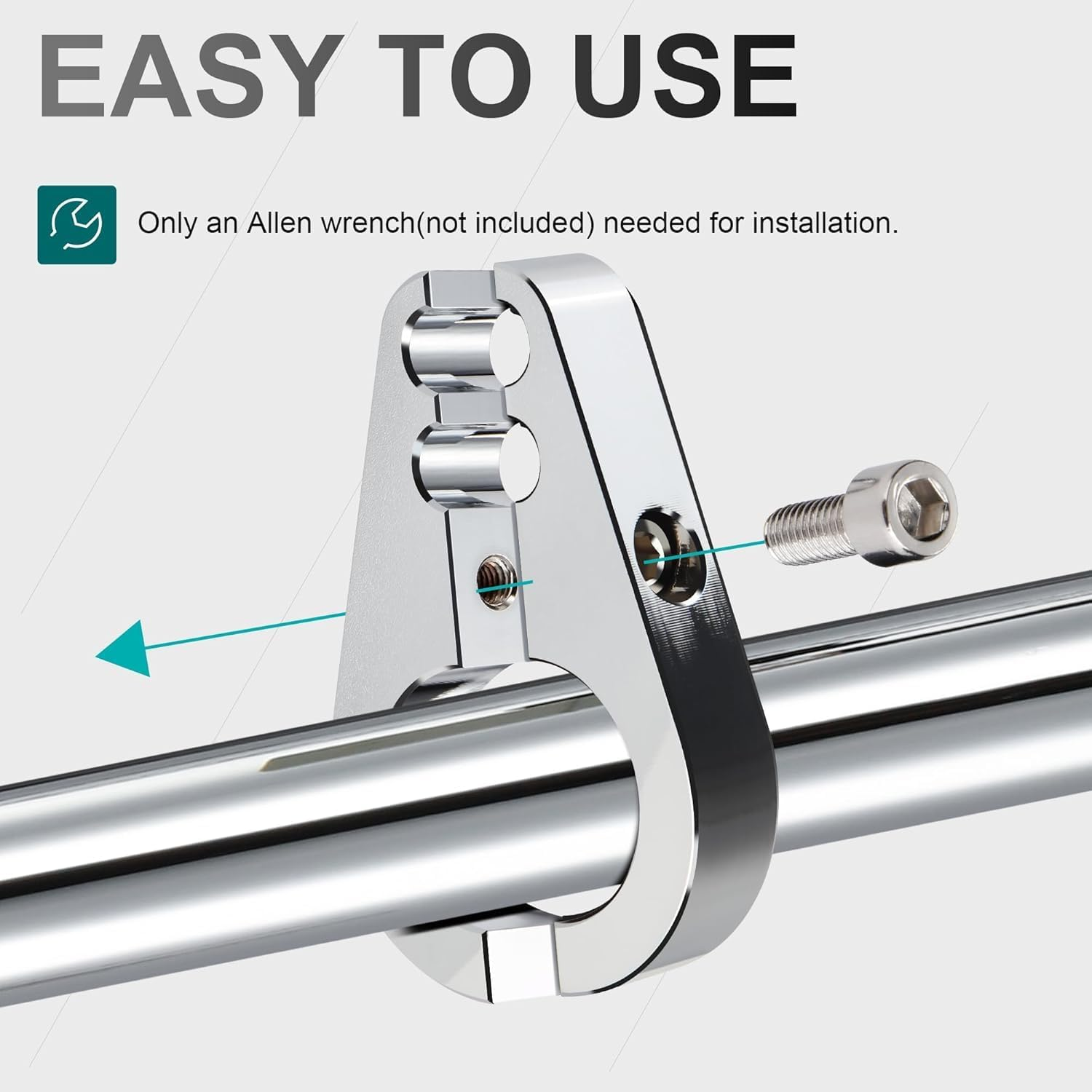 Mokitdora 1.5" Motorcycle Handlebar Clips or Frame Dual Hole Throttle Clutch Cable Brake Line Mount Clamp Universal for Harley 2 Pieces, Chrome image number 6