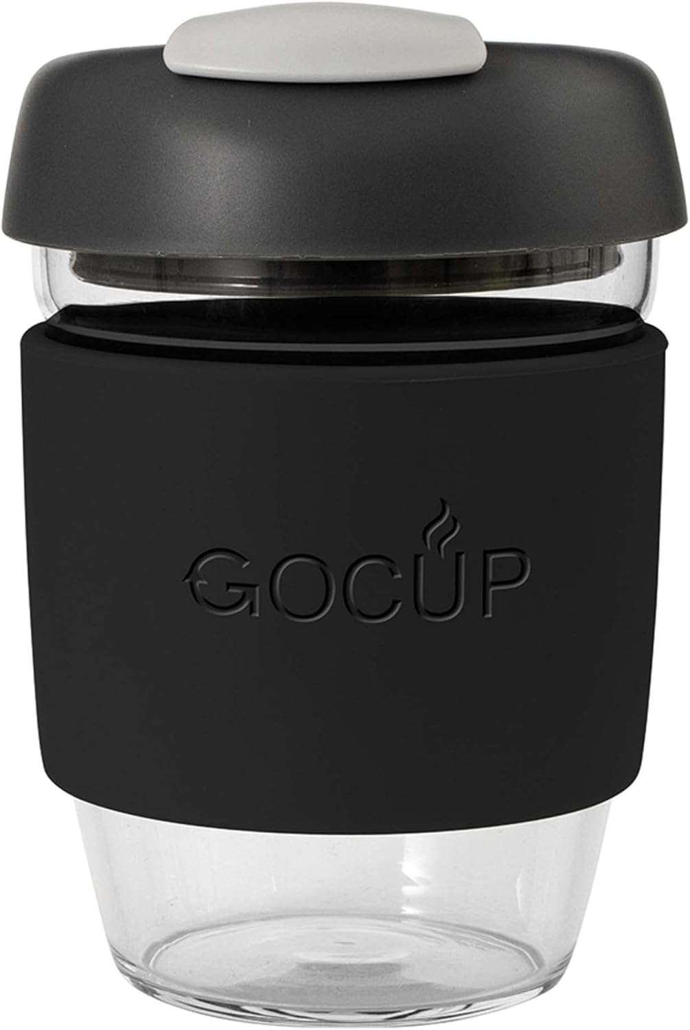 Avanti Gocup Borosilicate Glass Travel Cup, 355 Ml / 12 Oz Capacity, Pink/Mint/Grey