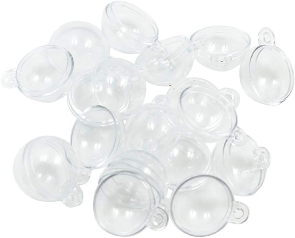 Clear Ball Ornaments Plastic Fillable Key Chain Decor DIY Bath Bomb Mold image number 5