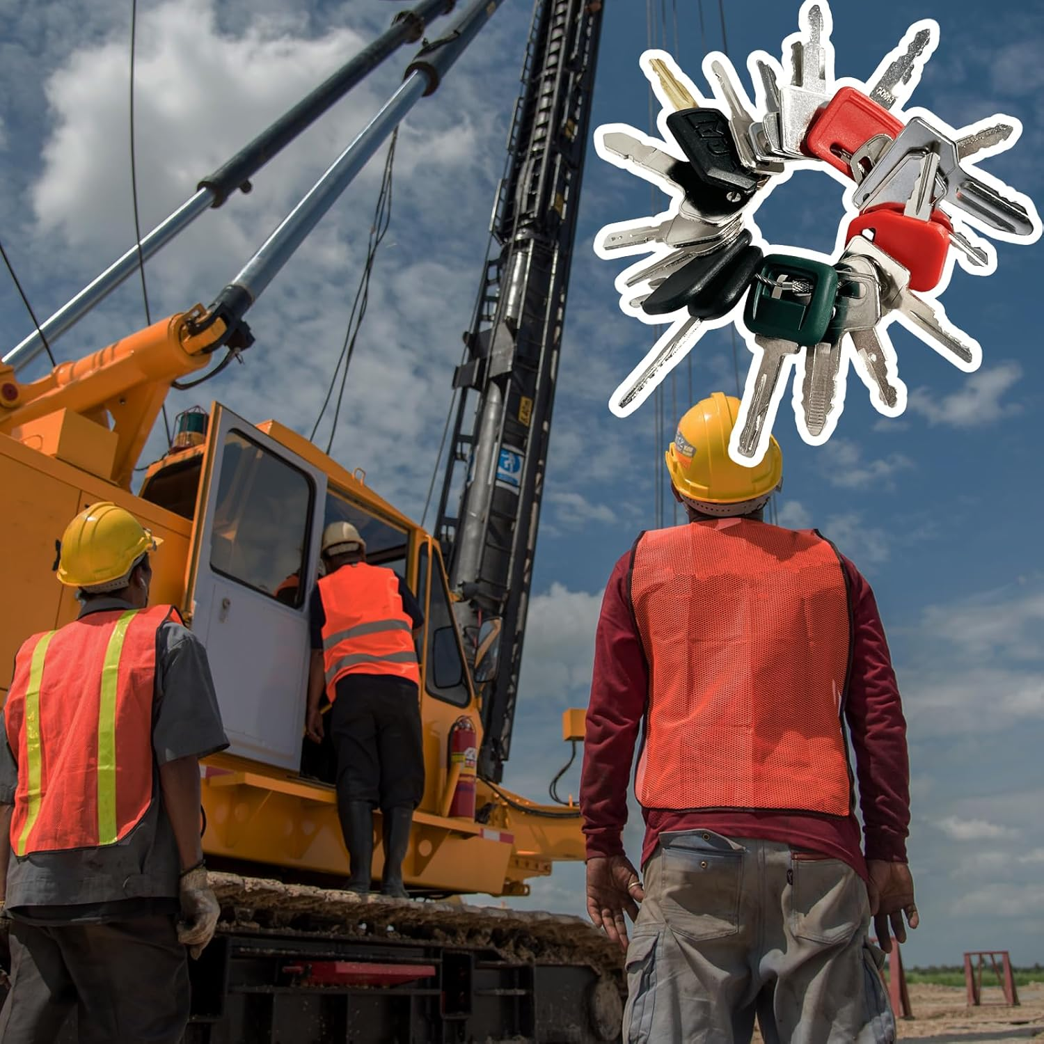 19PCS Ignition Starter Plant Digger Key Set, Universal Plant Dumper Machine Replacement Ignition Switches Keys for Machinery Plants, Agricultural, Excavator,Trucks, Graders, Dozers, Backhoes. image number 1