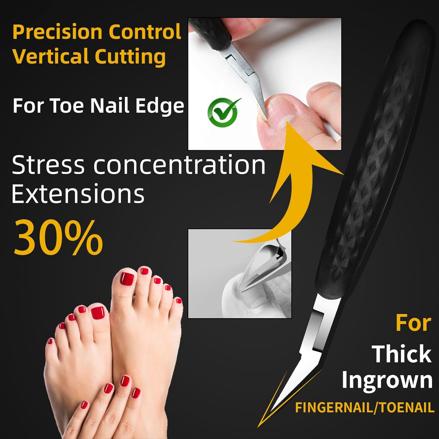 Manicure Set for Seniors and Men, 6 Pieces Pedicure Set for Thick and Deep Ingrown Toenails, Nail Scissors, Toenails with Long Handle, Professional Care Tool BAODANBUTING image number 1