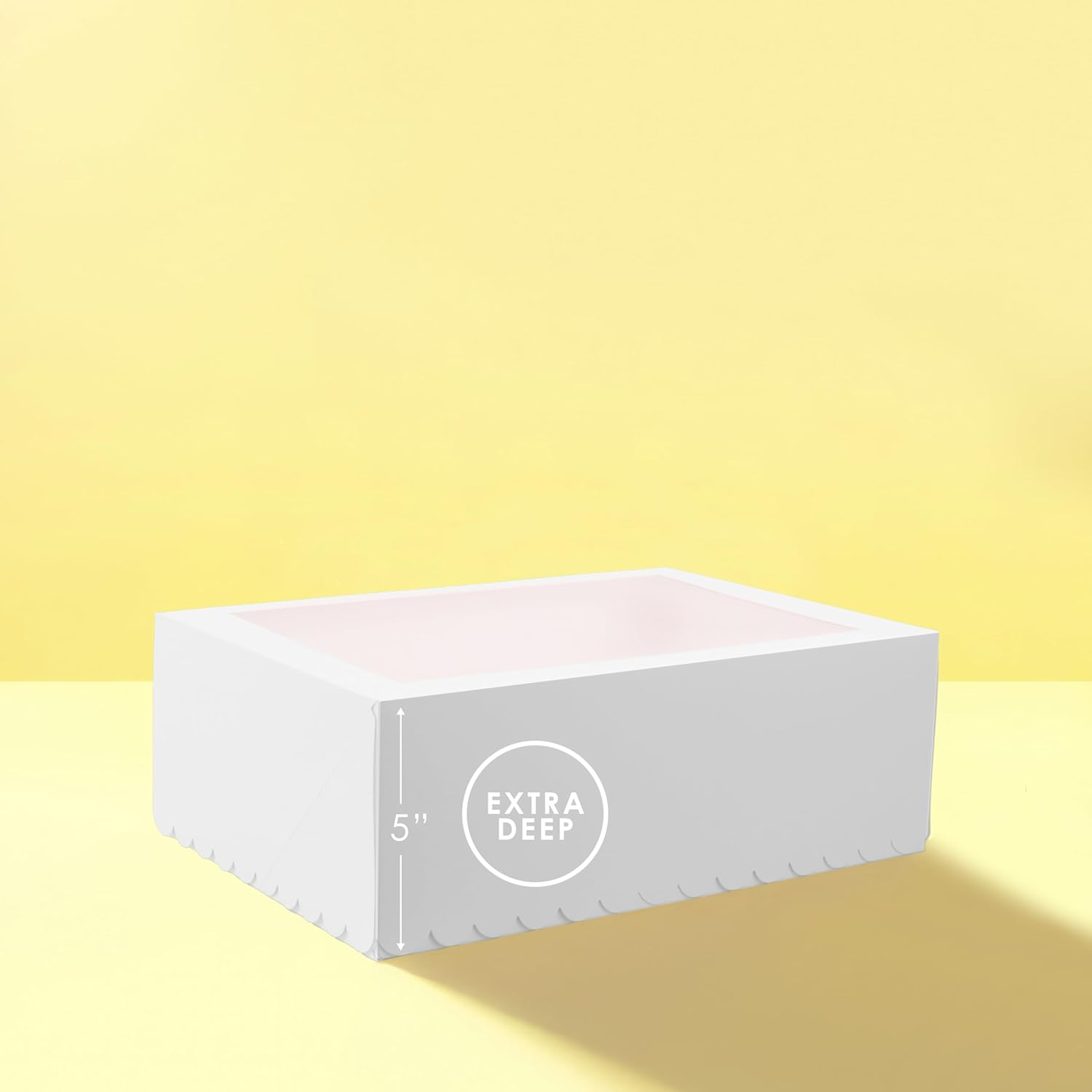 Papyrus Scalloped Tall Cupcake Box with 12 Hole, White