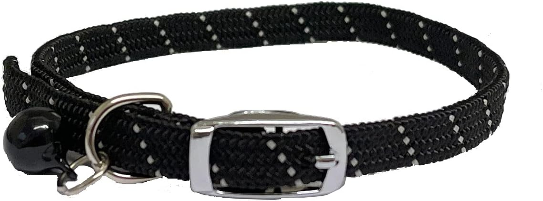 Cat/Kitten Reflective Softweave Collar with Safety Elastic & Bell with Safety Release (Pink)